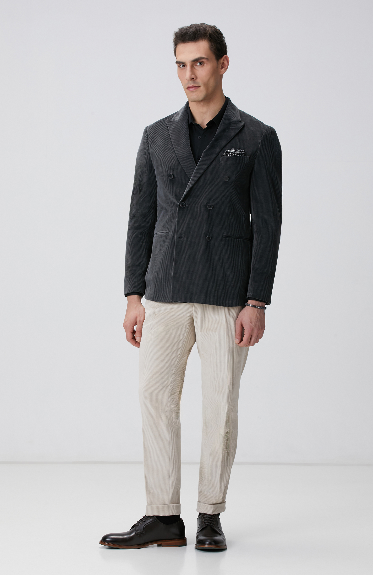 Limited Ekru Kadife Pantolon