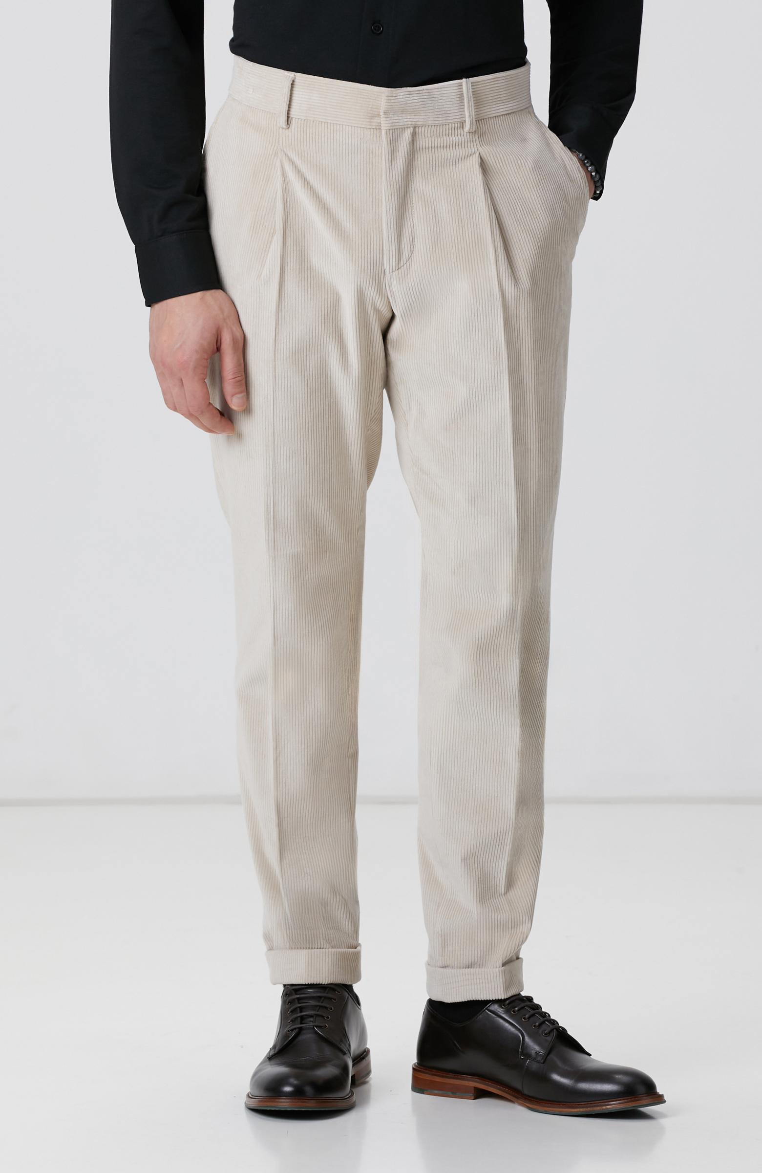 Limited Ekru Kadife Pantolon