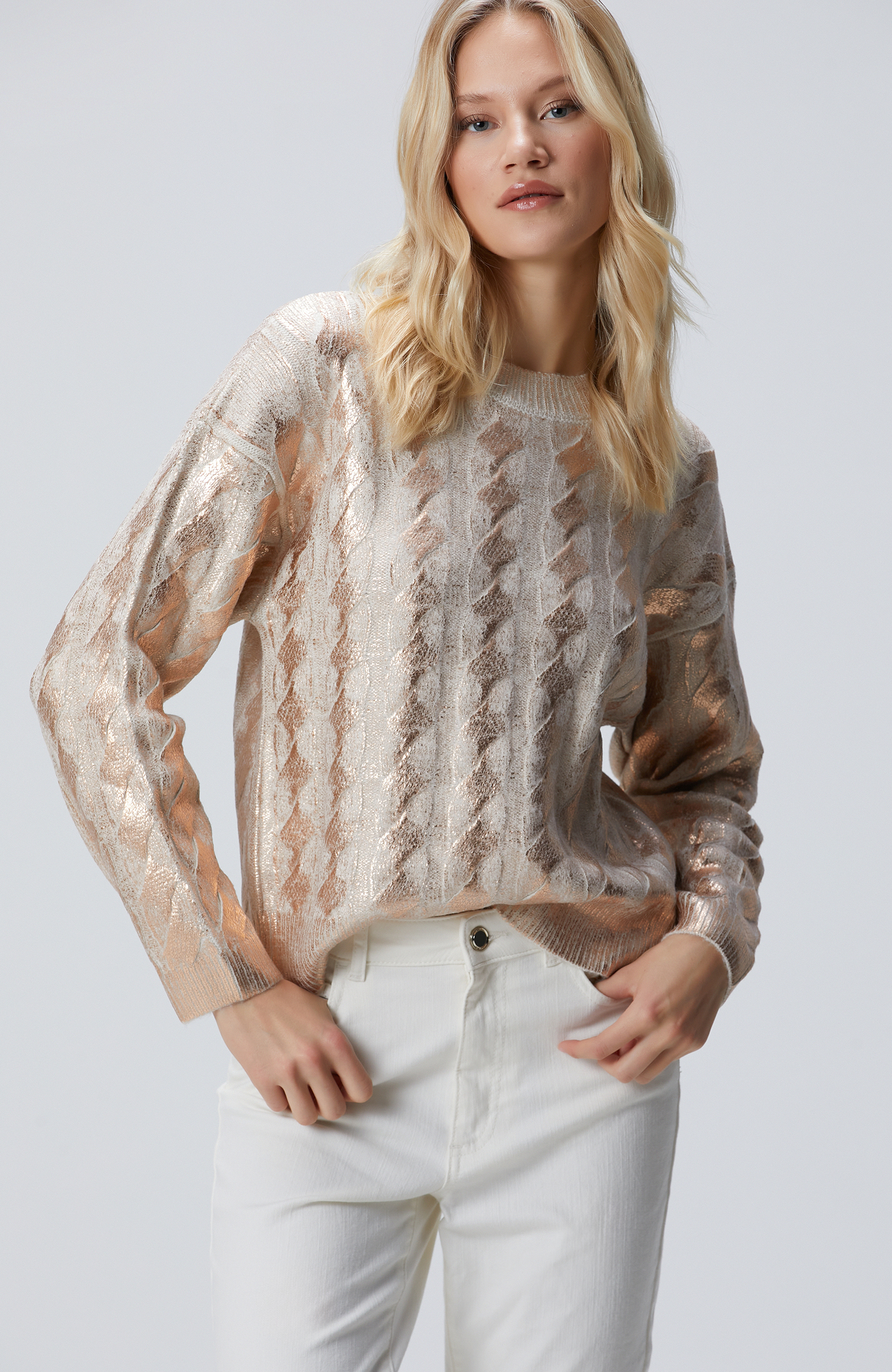 Bej Limited Varaklı Kazak