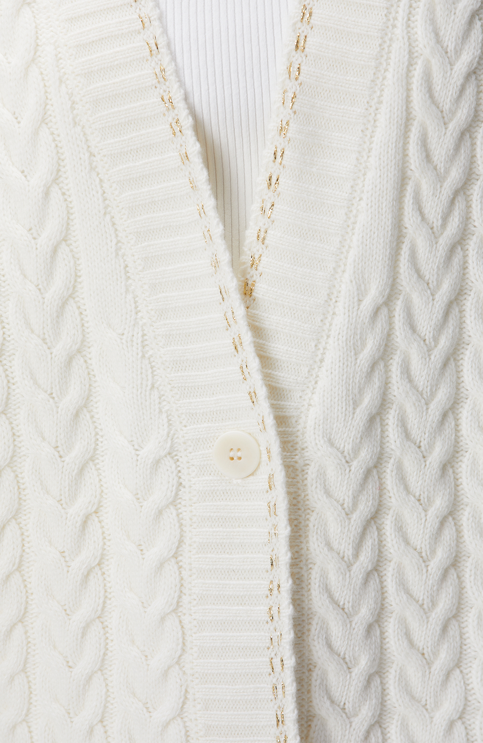 Kırık Beyaz Limited Yün Kaşmir Karışımlı Hırka