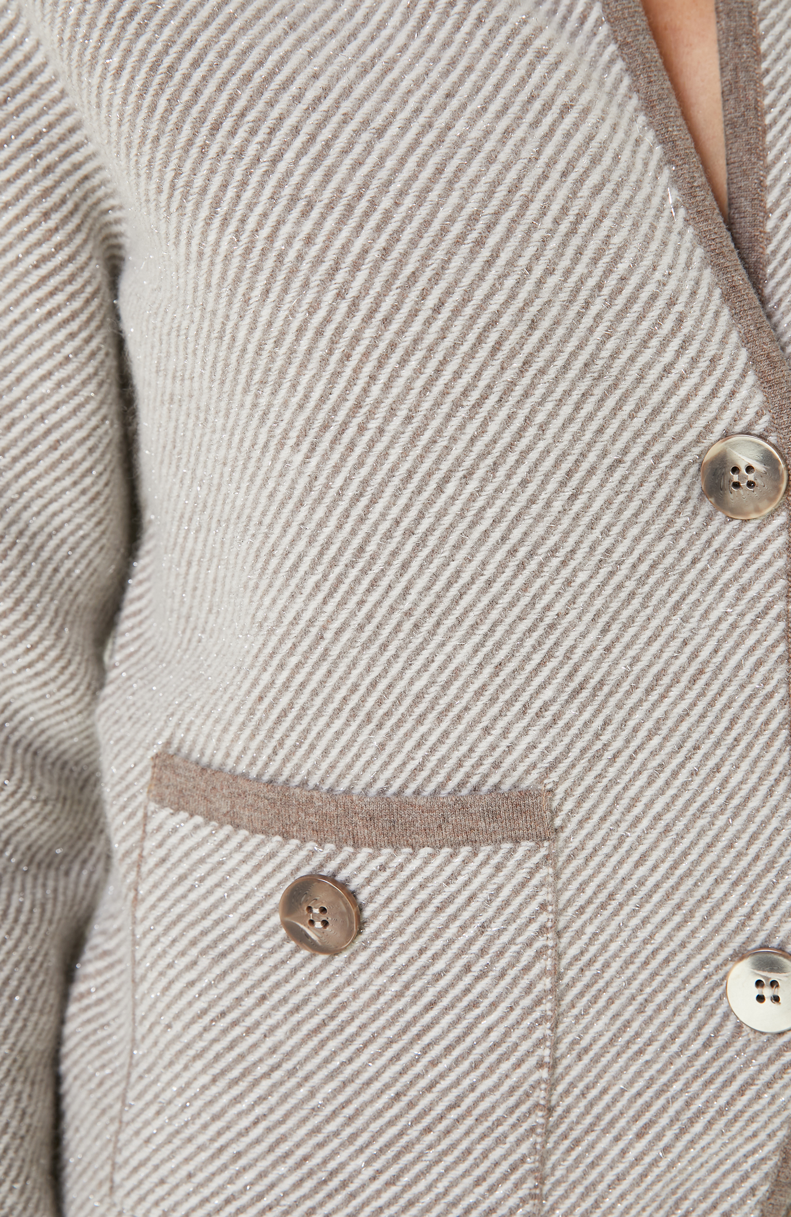 Vizonmelanj Yün Karışımlı Triko Ceket