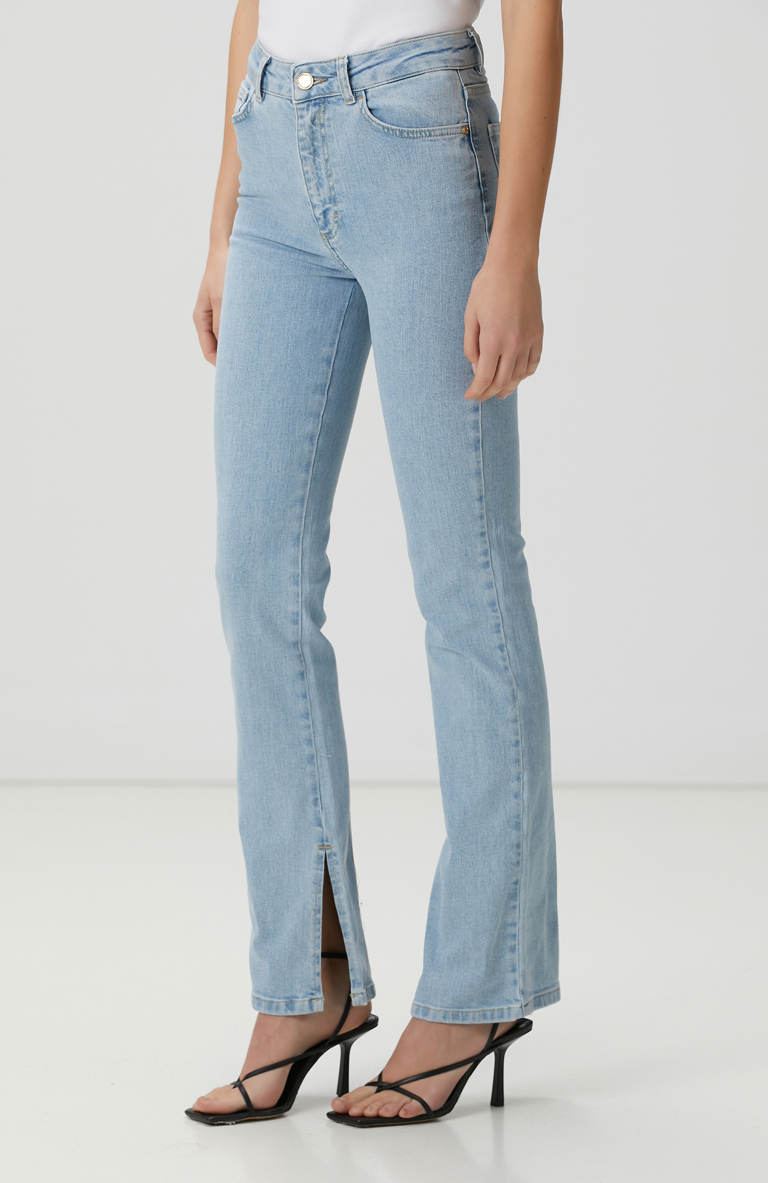 Açık Indigo Mavi Denim Pantolon