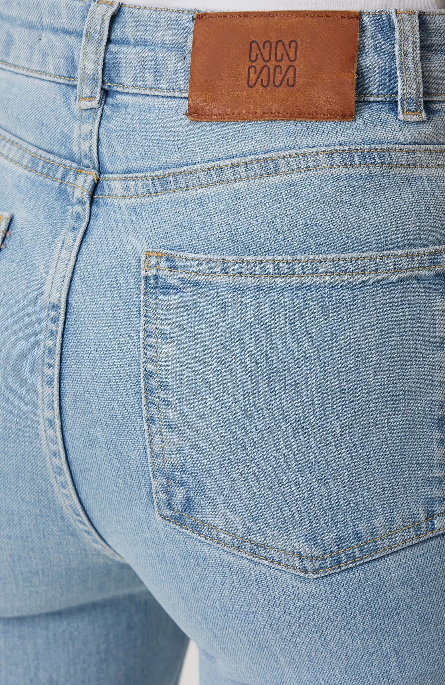 Açık Indigo Mavi Denim Pantolon