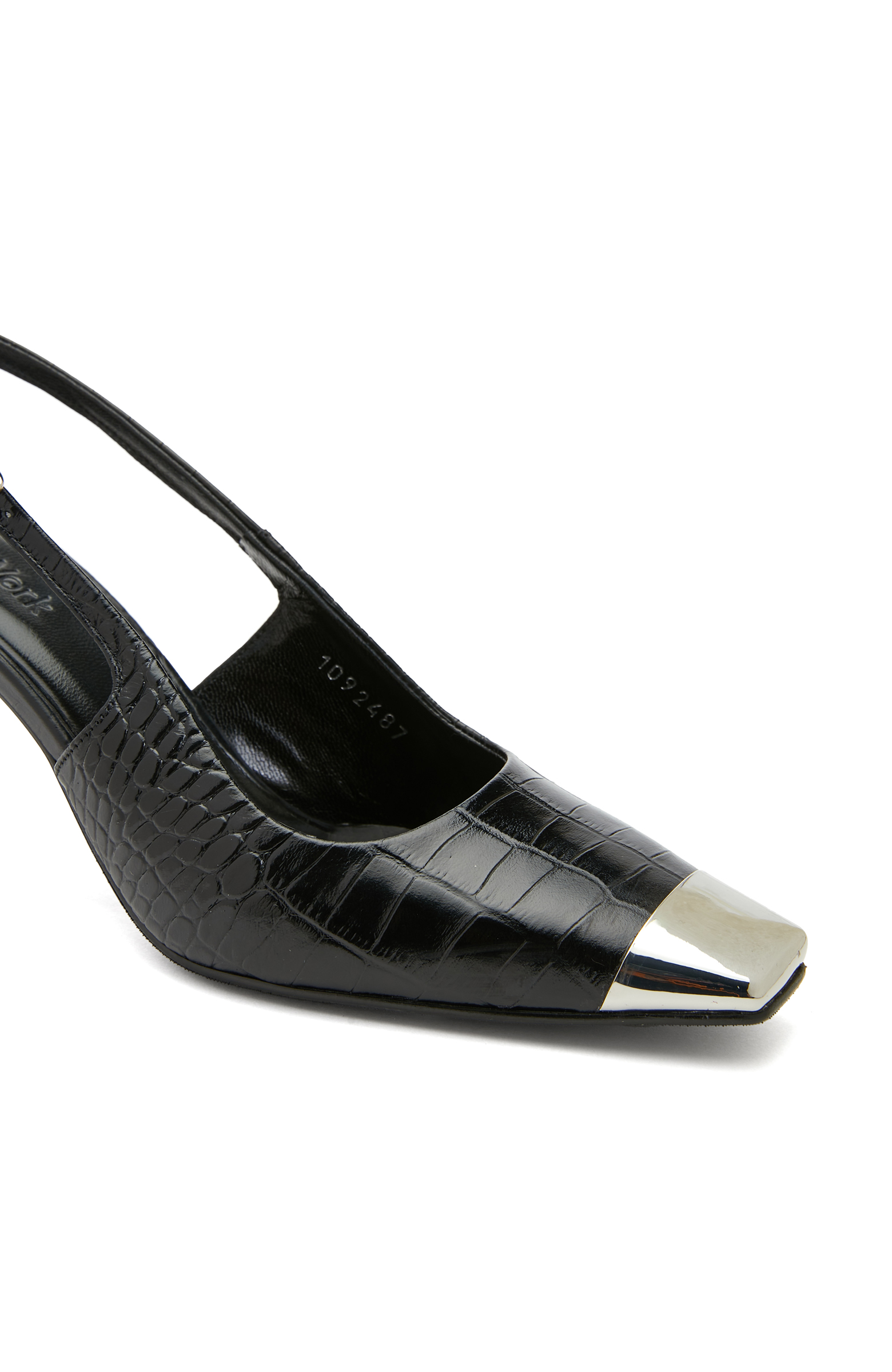 Siyah Kroko Kadın Deri Ayakkabı