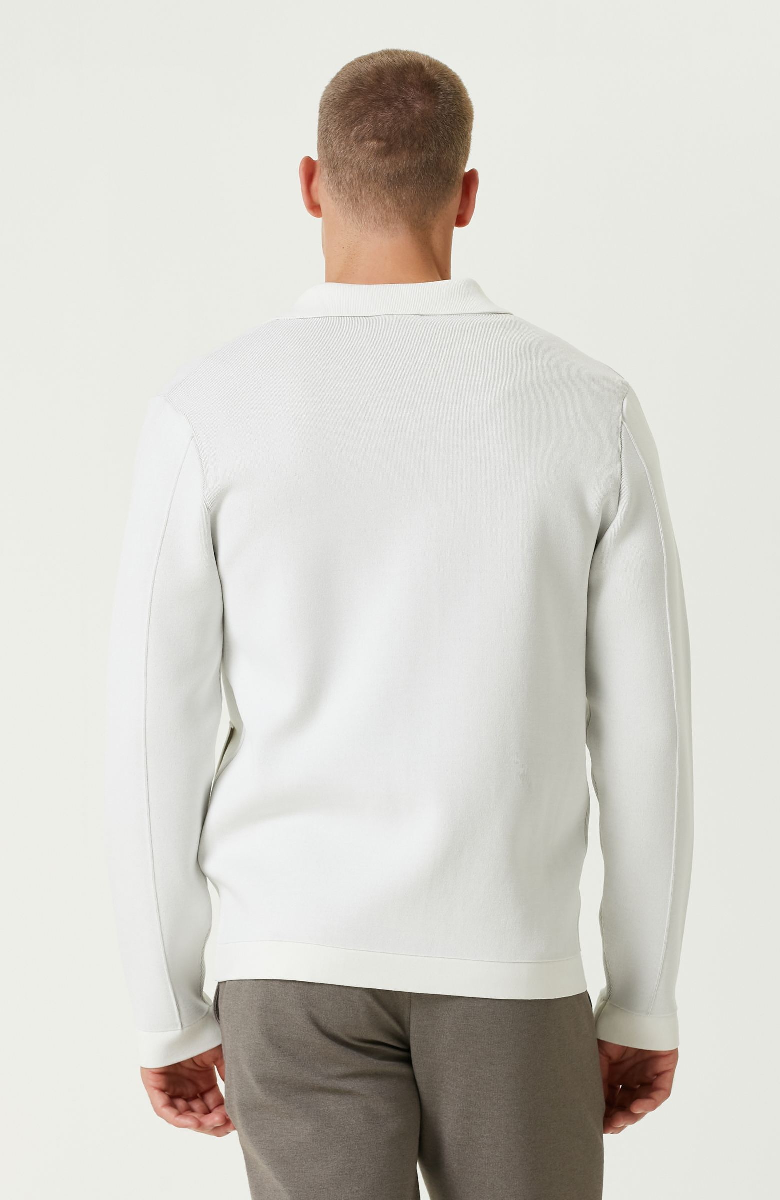 Ekru Yün Karışımlı Triko Ceket