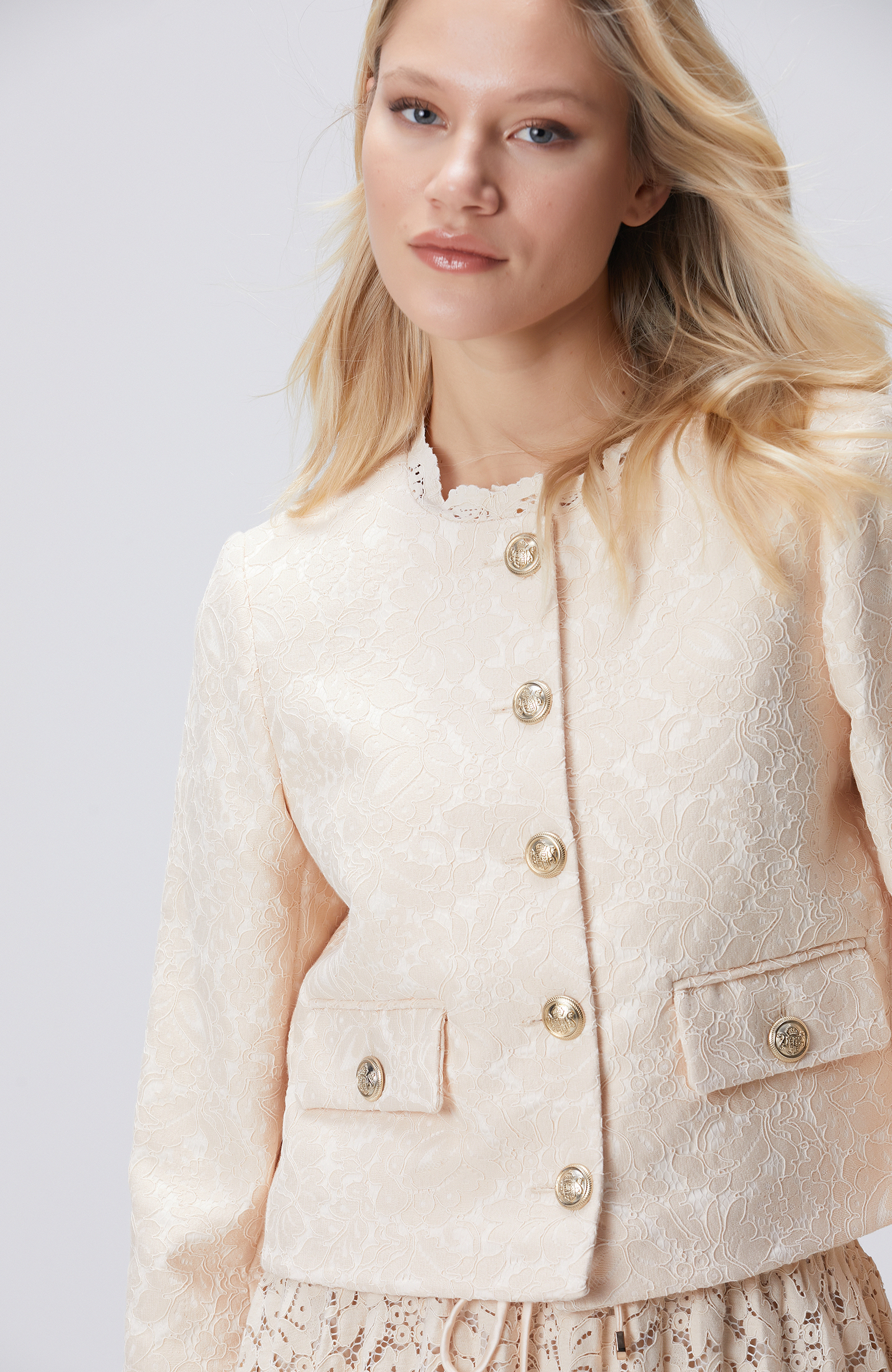 Pudra Rengi Limited Dantel Ceket