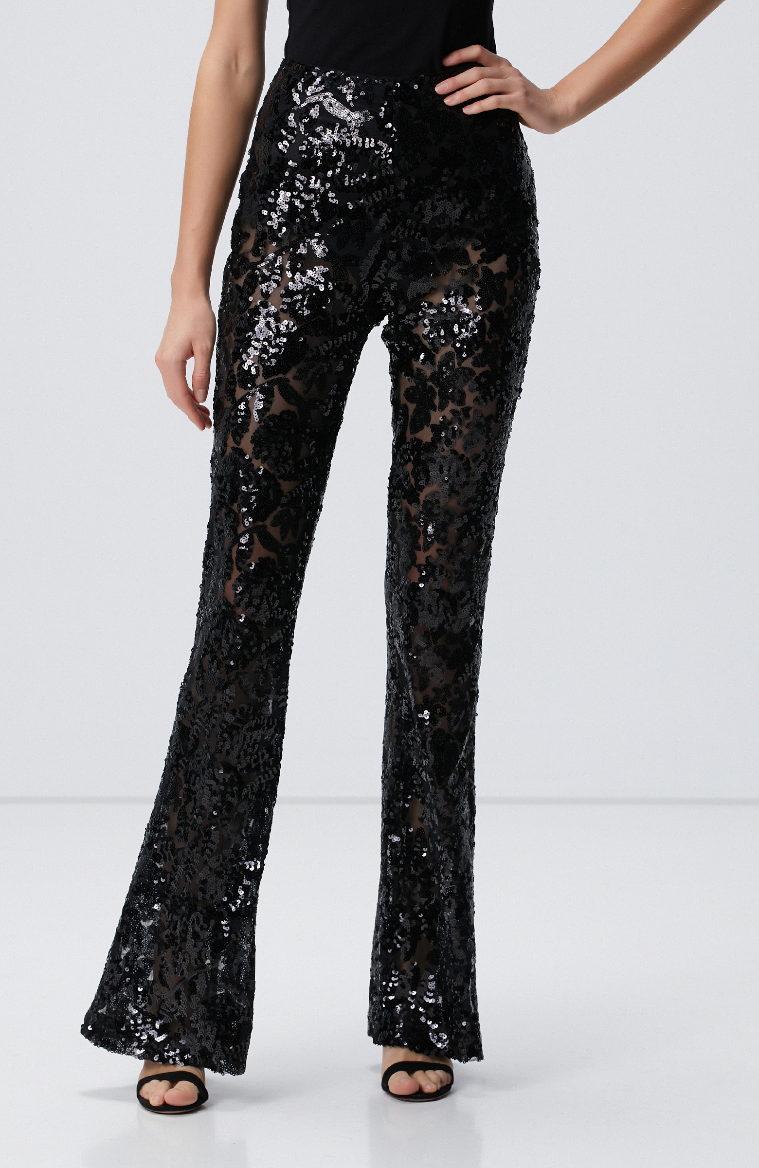 Siyah Payetli Pantolon