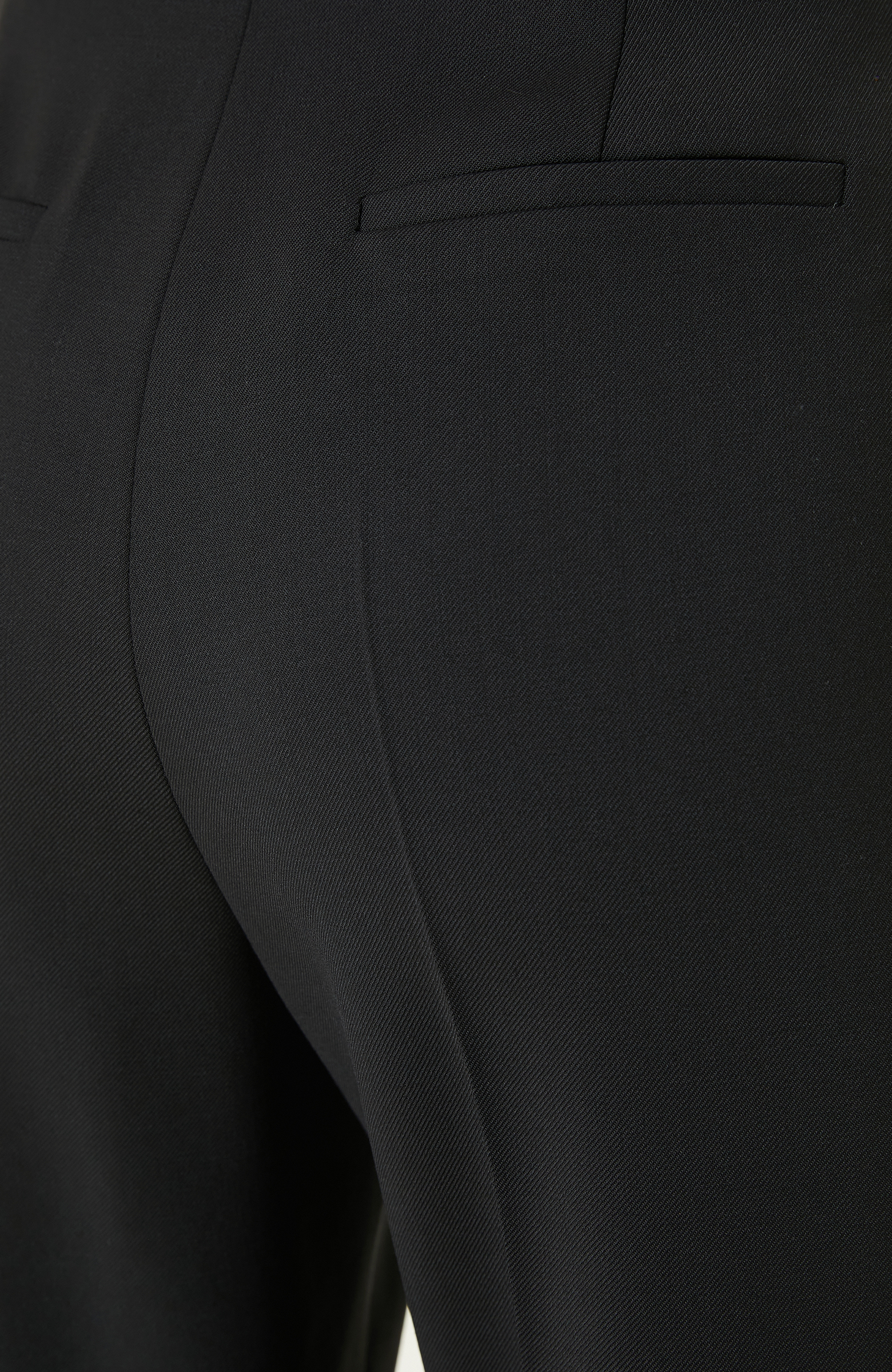 Siyah Yün Karışımlı Pantolon 