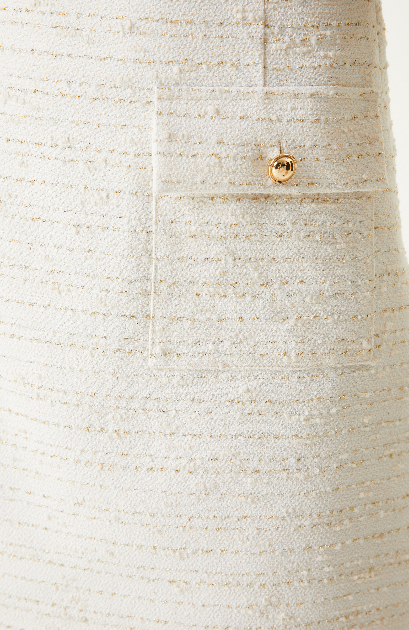 Kırık Beyaz Tweed Mini Etek