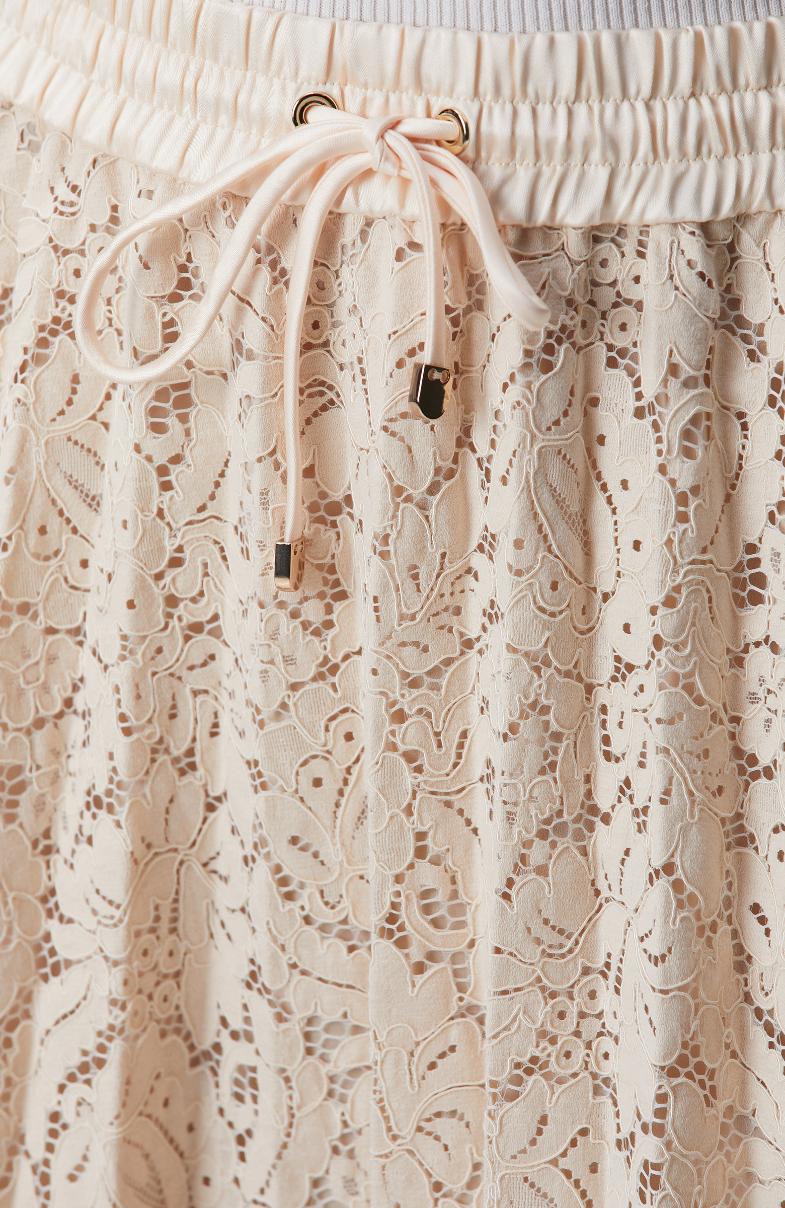 Pudra Rengi Limited Piliseli Dantel Midi Etek 