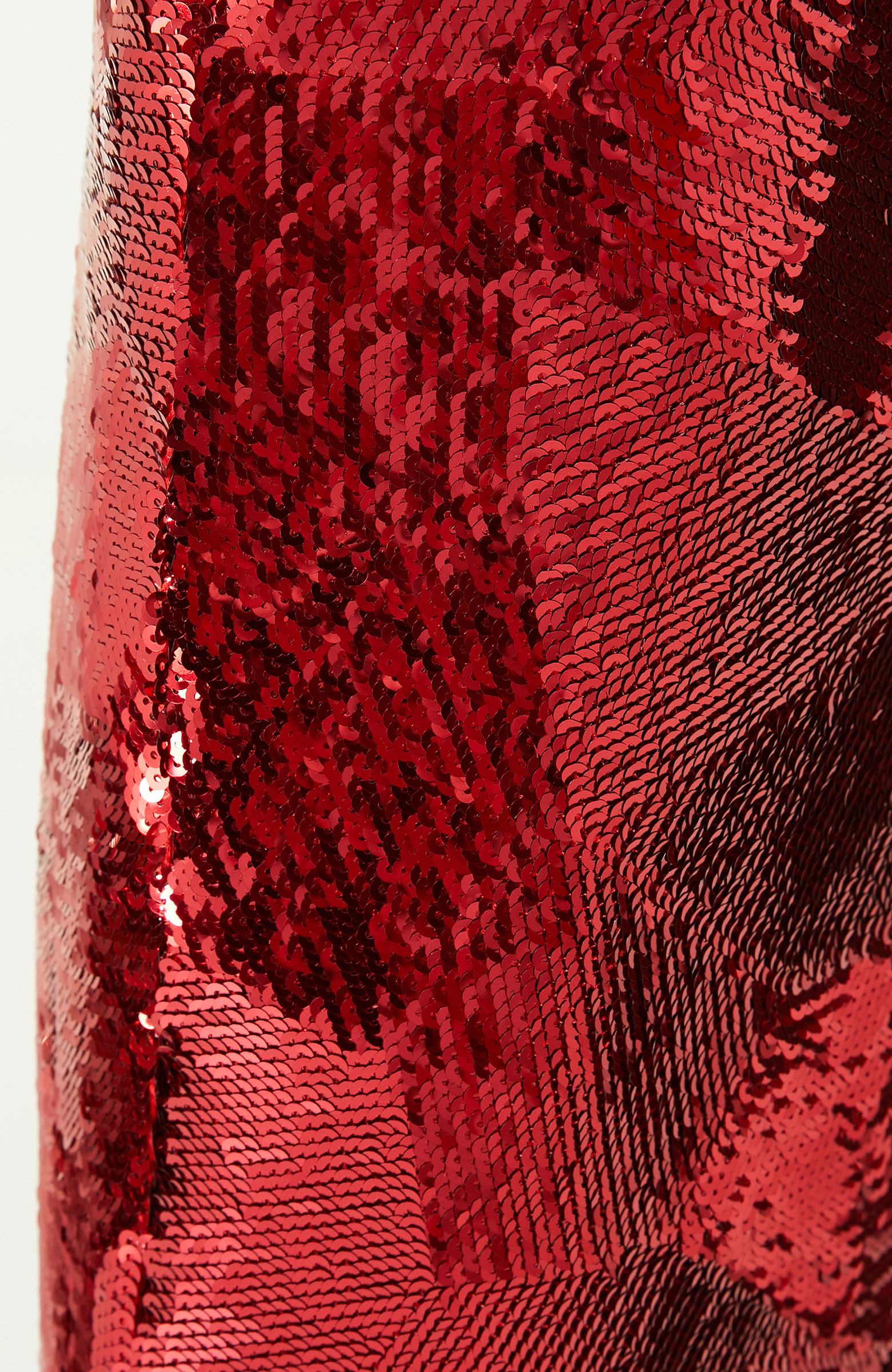 Kırmızı Payetli Midi Etek