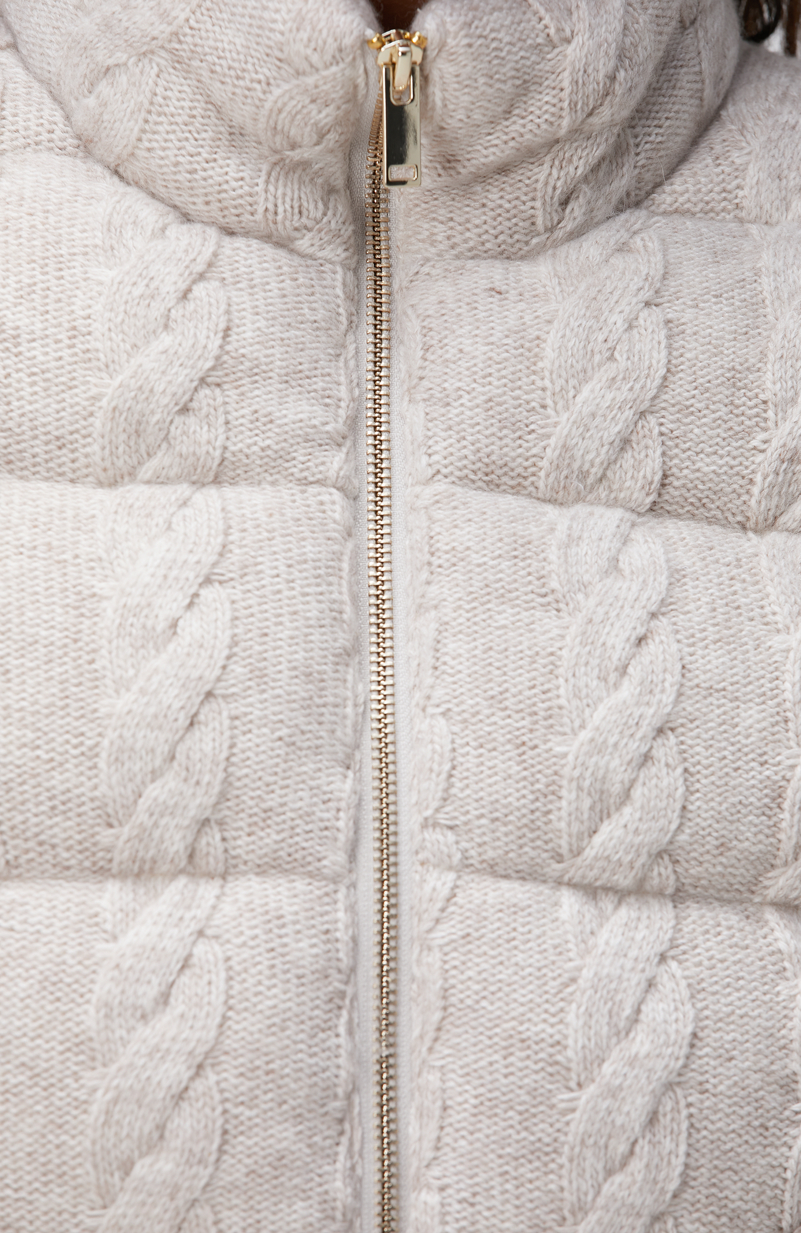 Bej Melanj Triko Yün Yelek