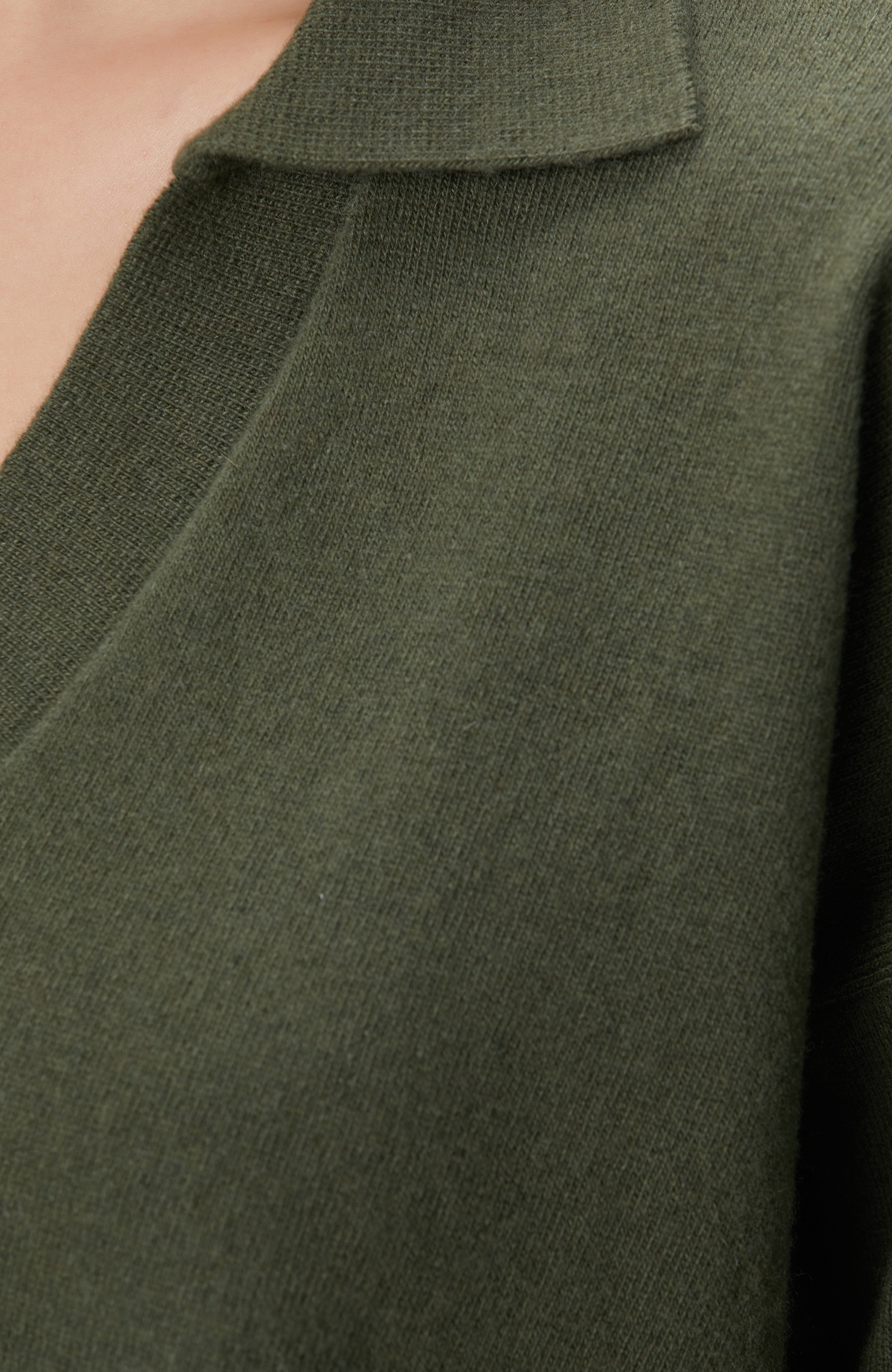 Haki Melanj  Limited Yün Kaşmir Karışımlı Kazak