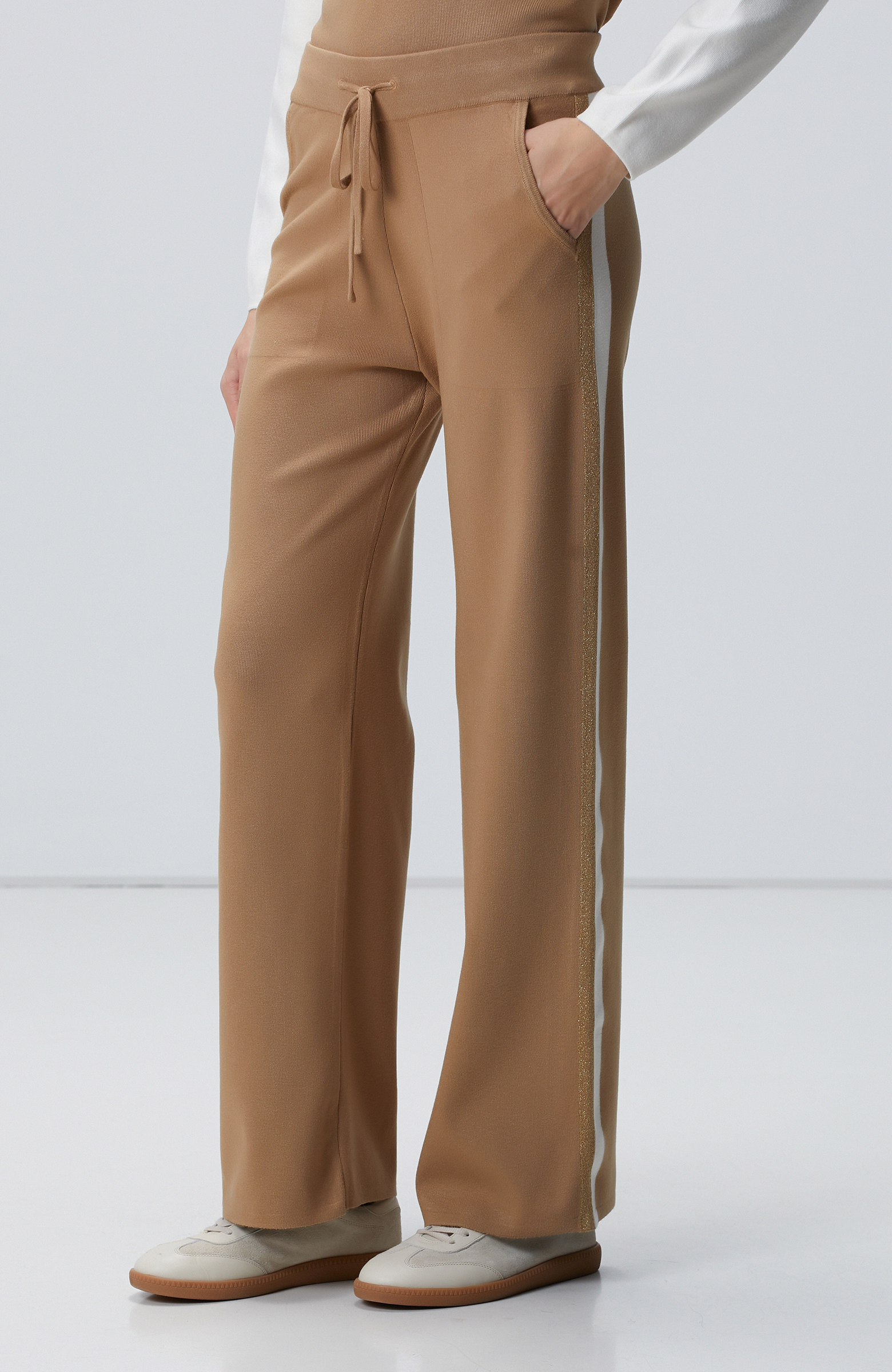 Camel Kırık Beyaz Triko Pantolon