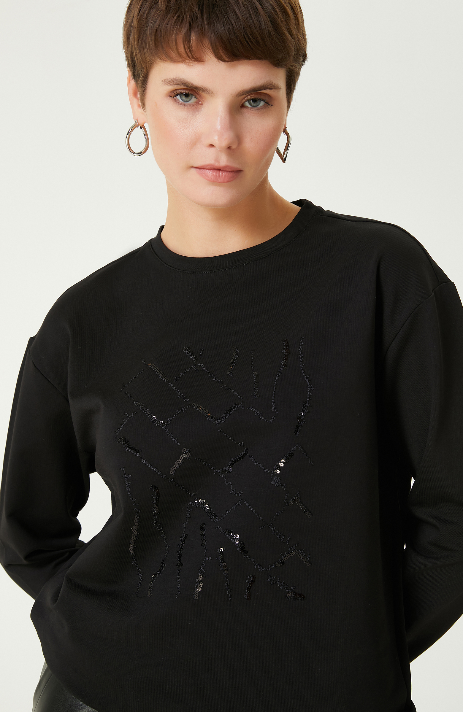 Siyah Payetli Sweatshirt_1