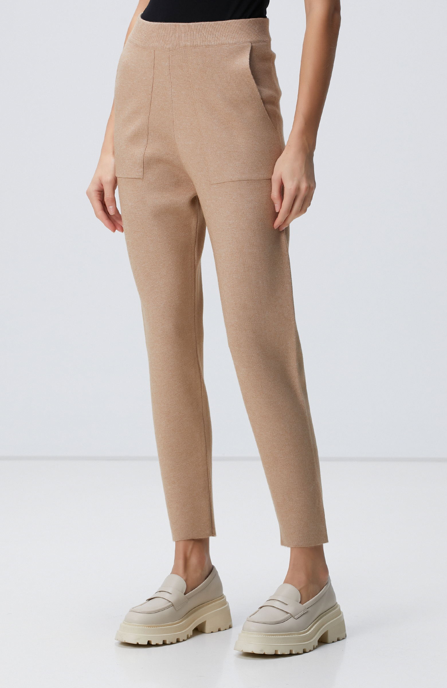 Camel Örgü Triko Pantolon