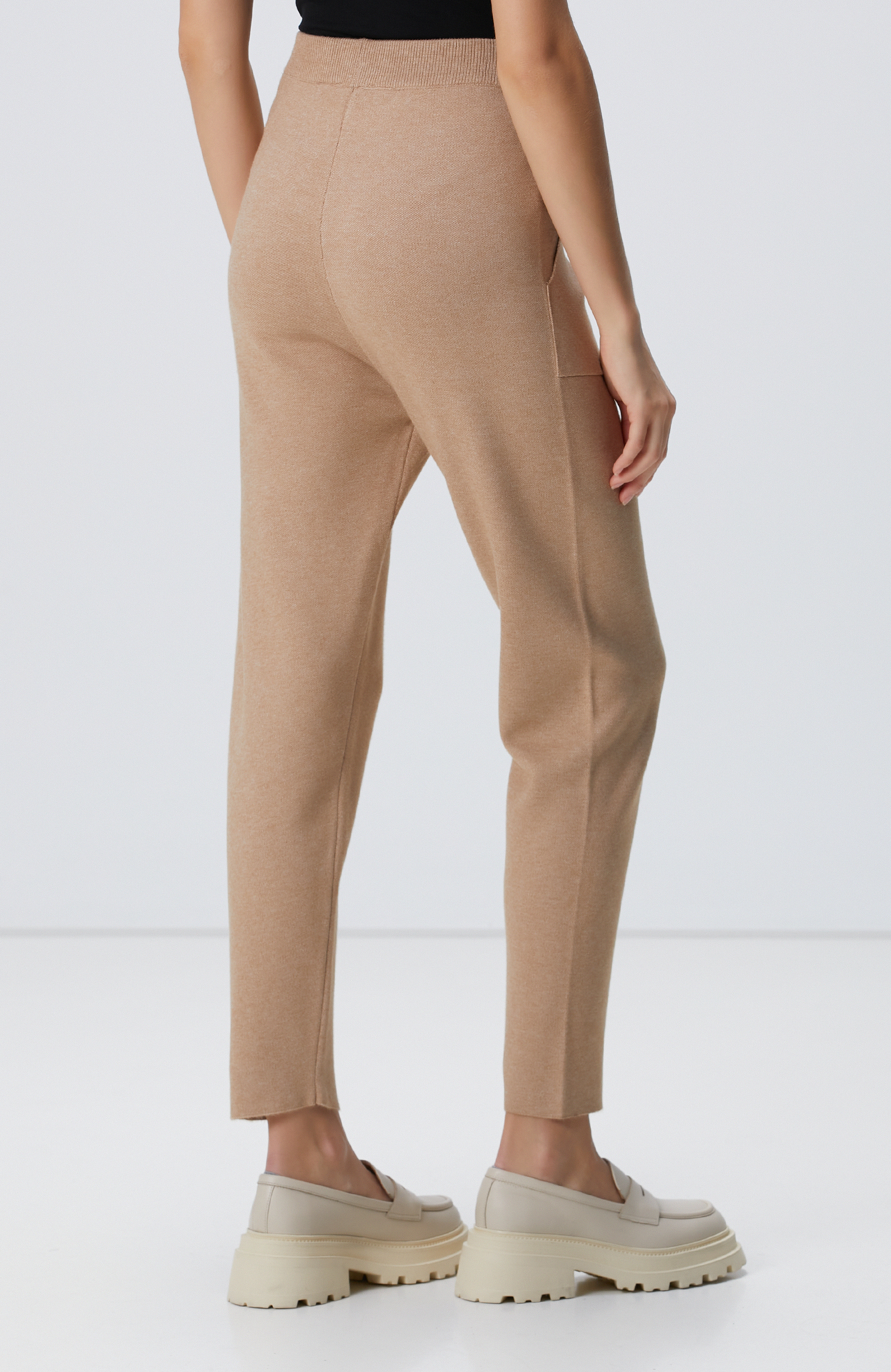 Camel Örgü Triko Pantolon