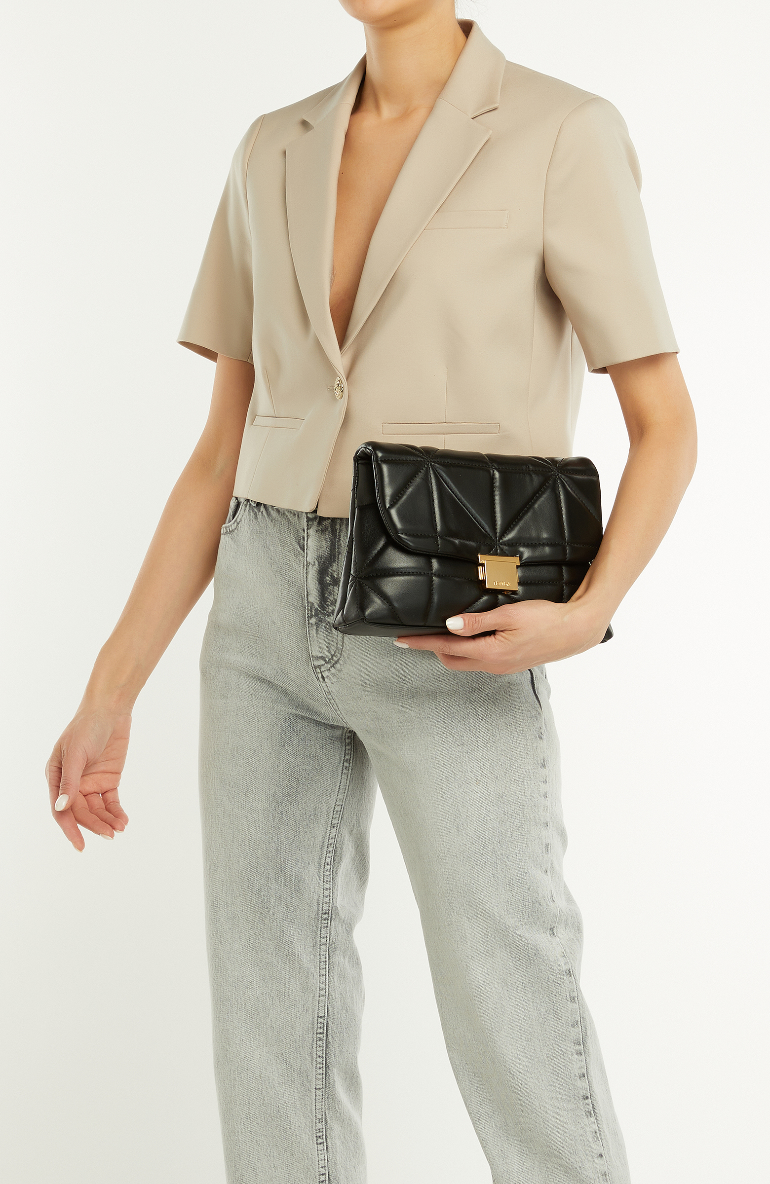 Siyah Kapitoneli Kadın Clutch