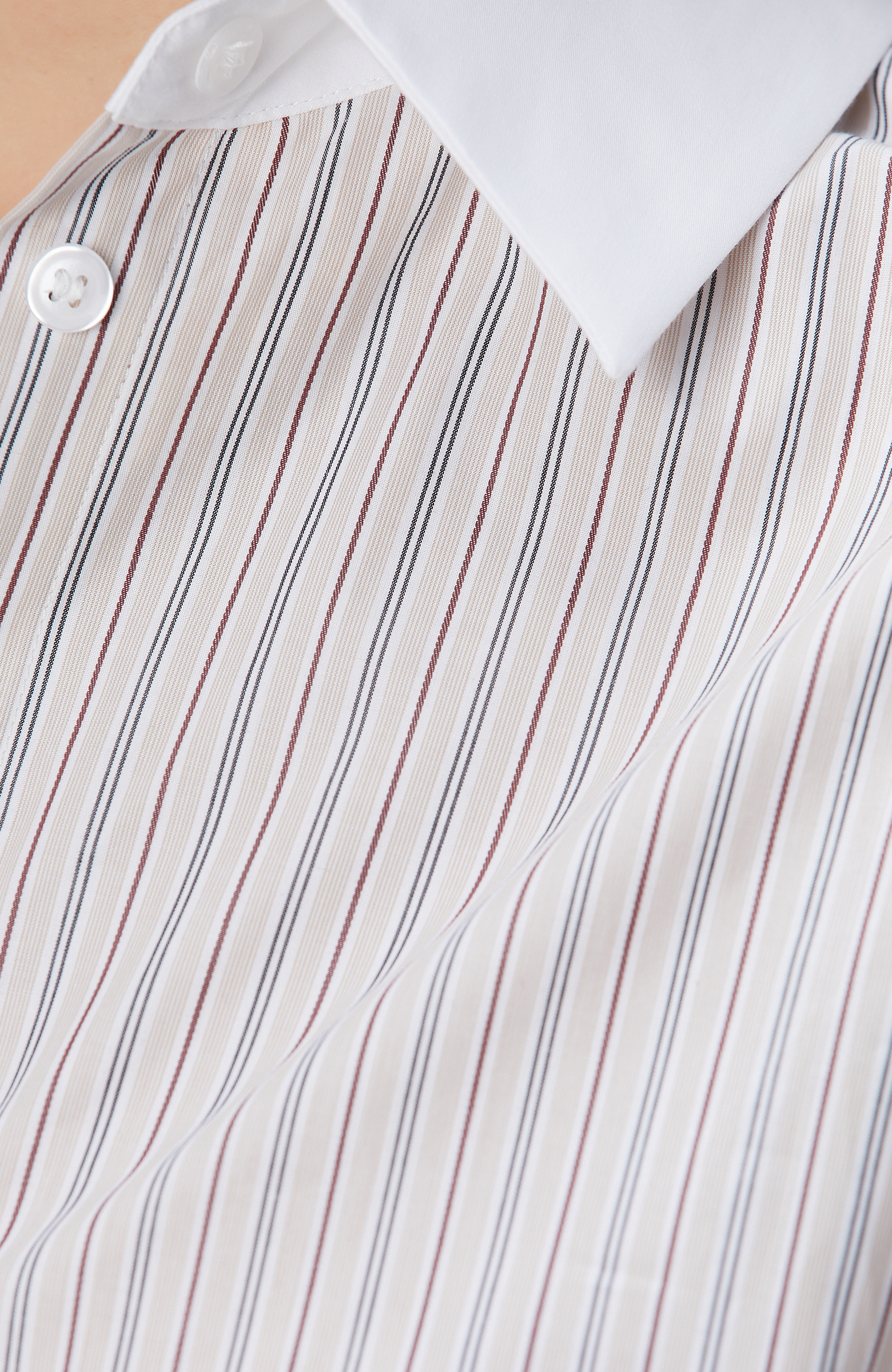 Bej Çizgili Gömlek