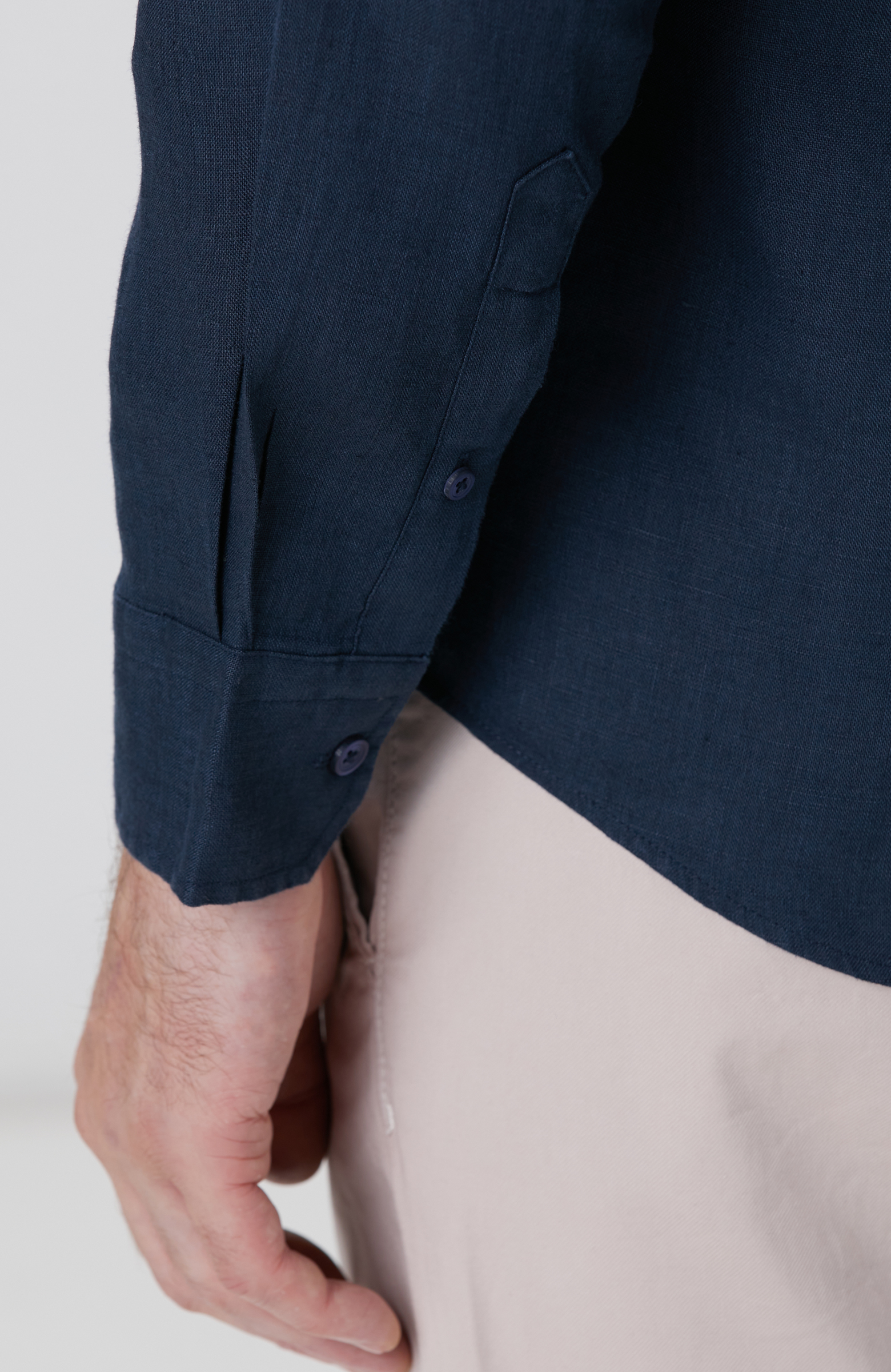 Lacivert Keten Gömlek