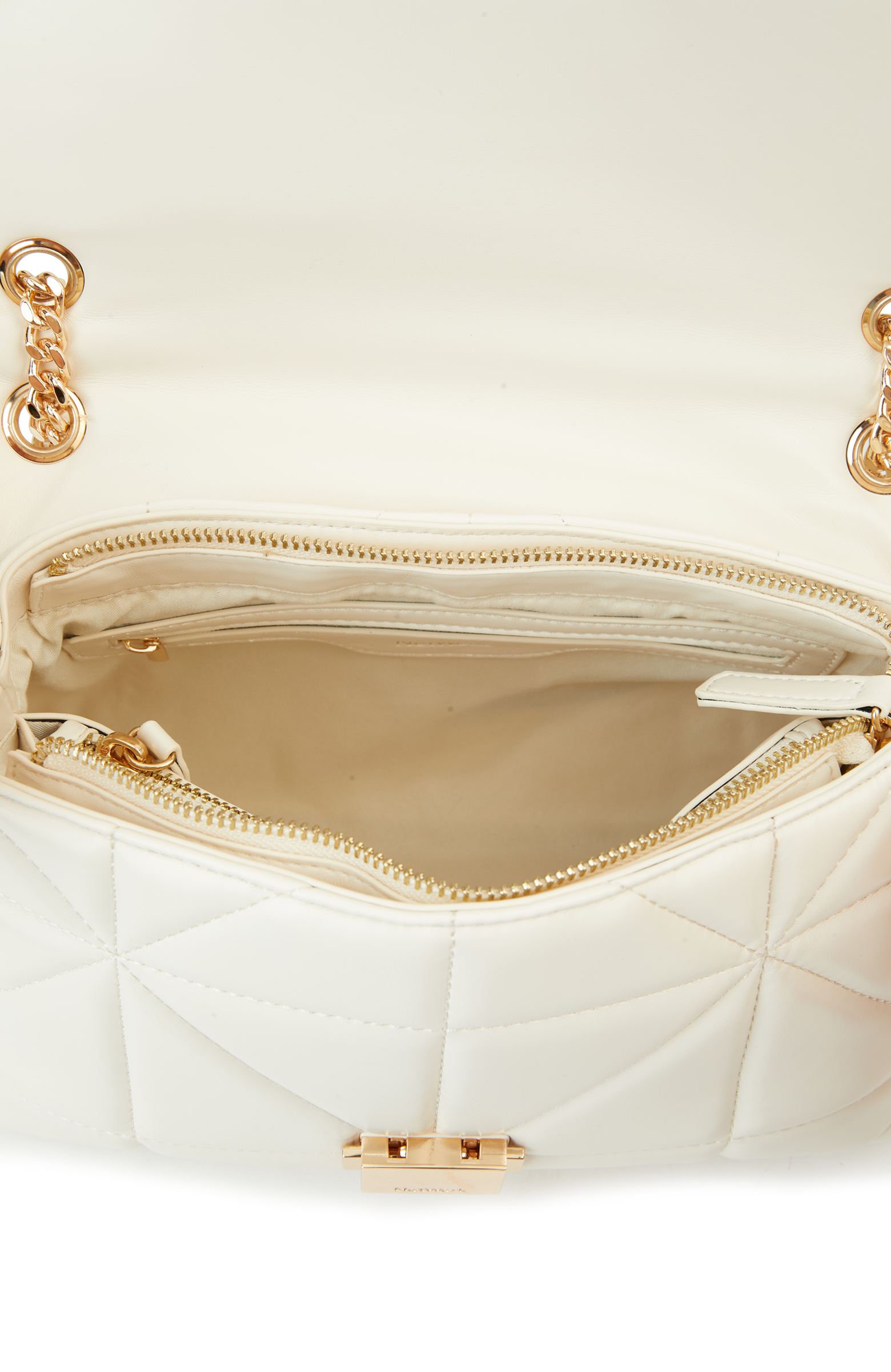 Kırık Beyaz Kapitoneli Kadın Çanta