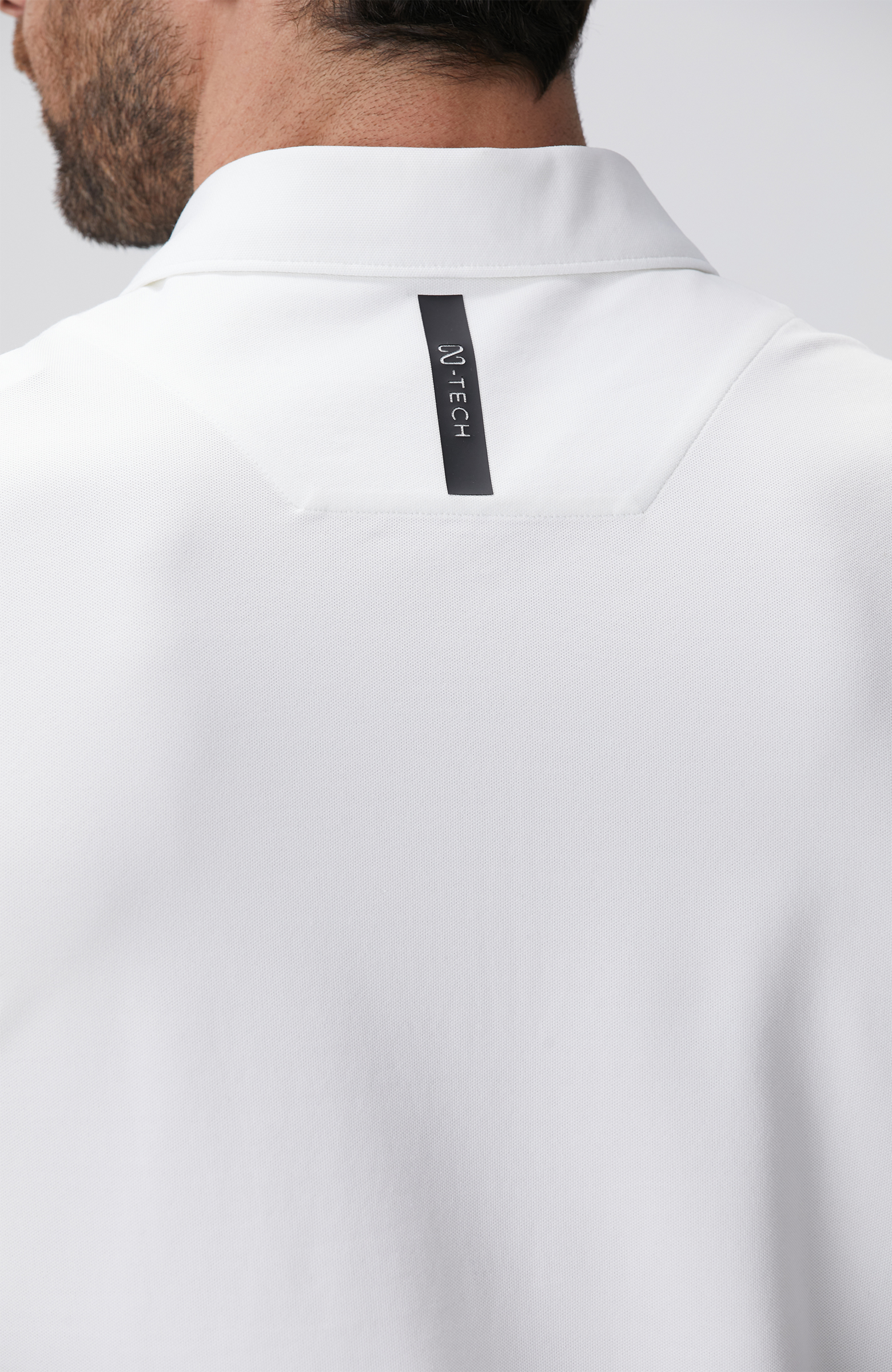 N-Tech Beyaz Polo Yaka Merserize T-shirt