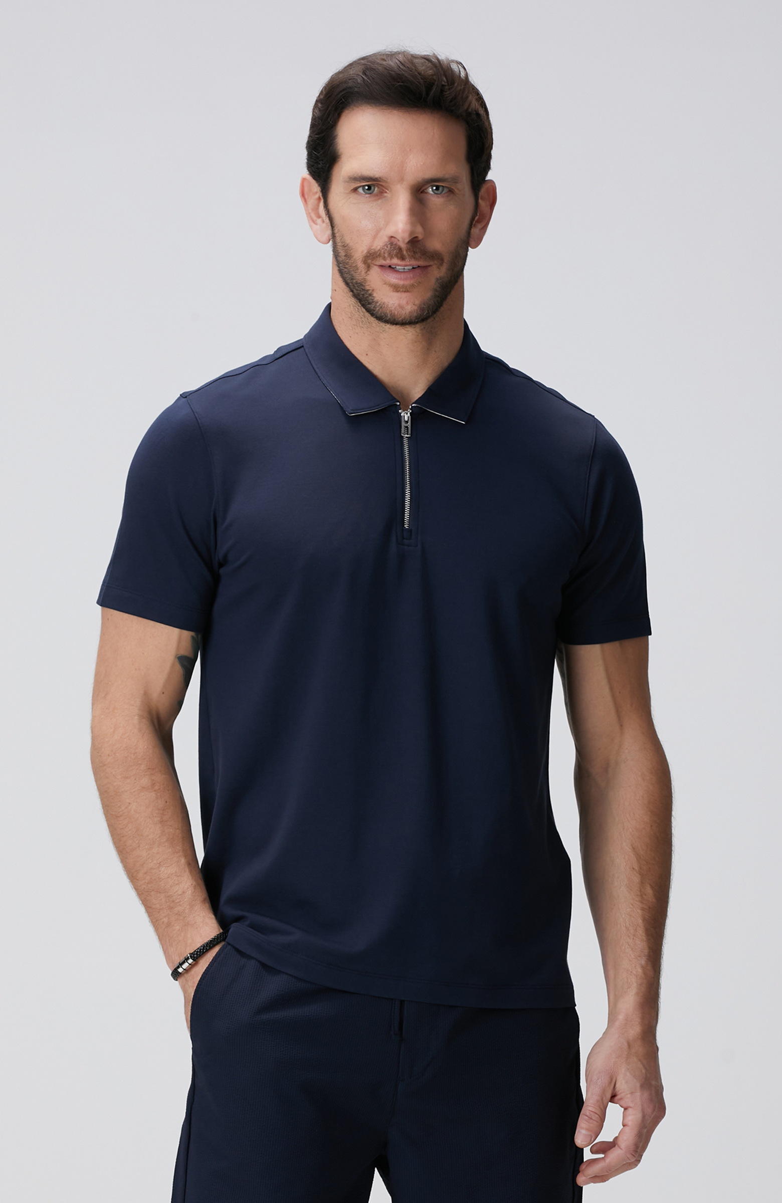 N-Tech Lacivert Polo Yaka Merserize T-shirt