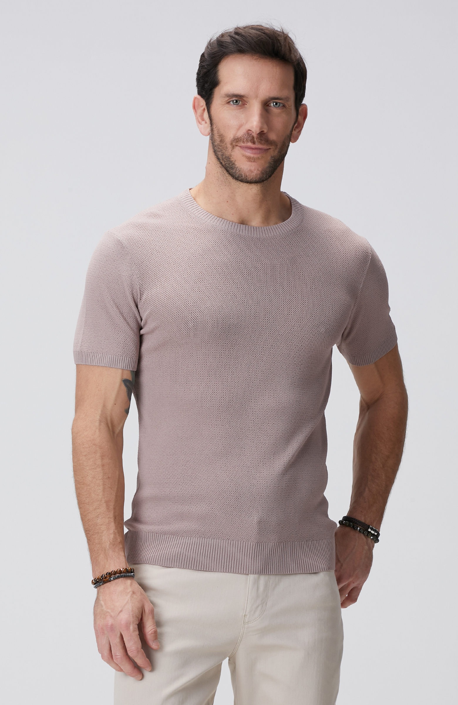 Pembe Jakarlı Triko Kazak