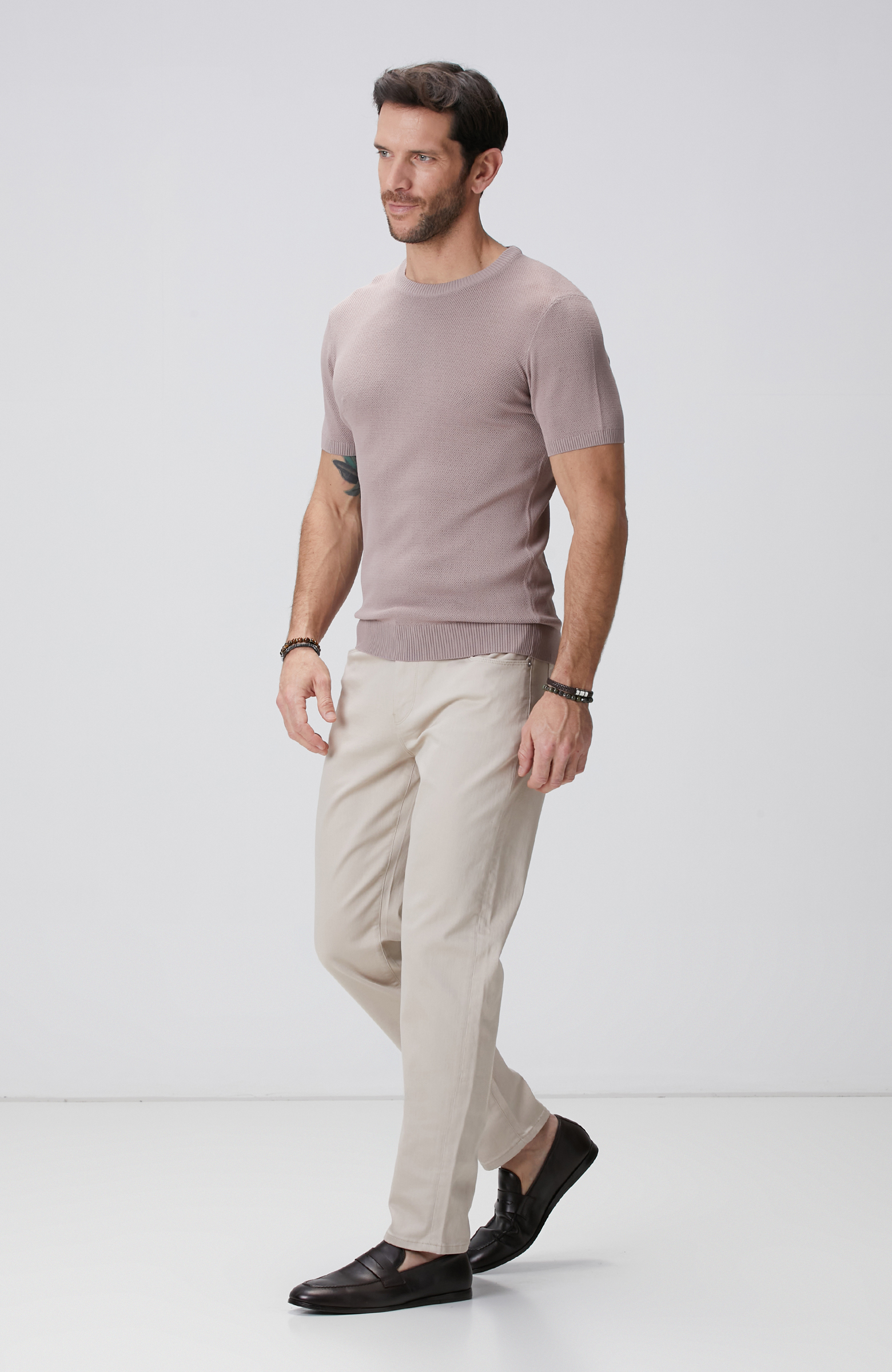 Pembe Jakarlı Triko Kazak