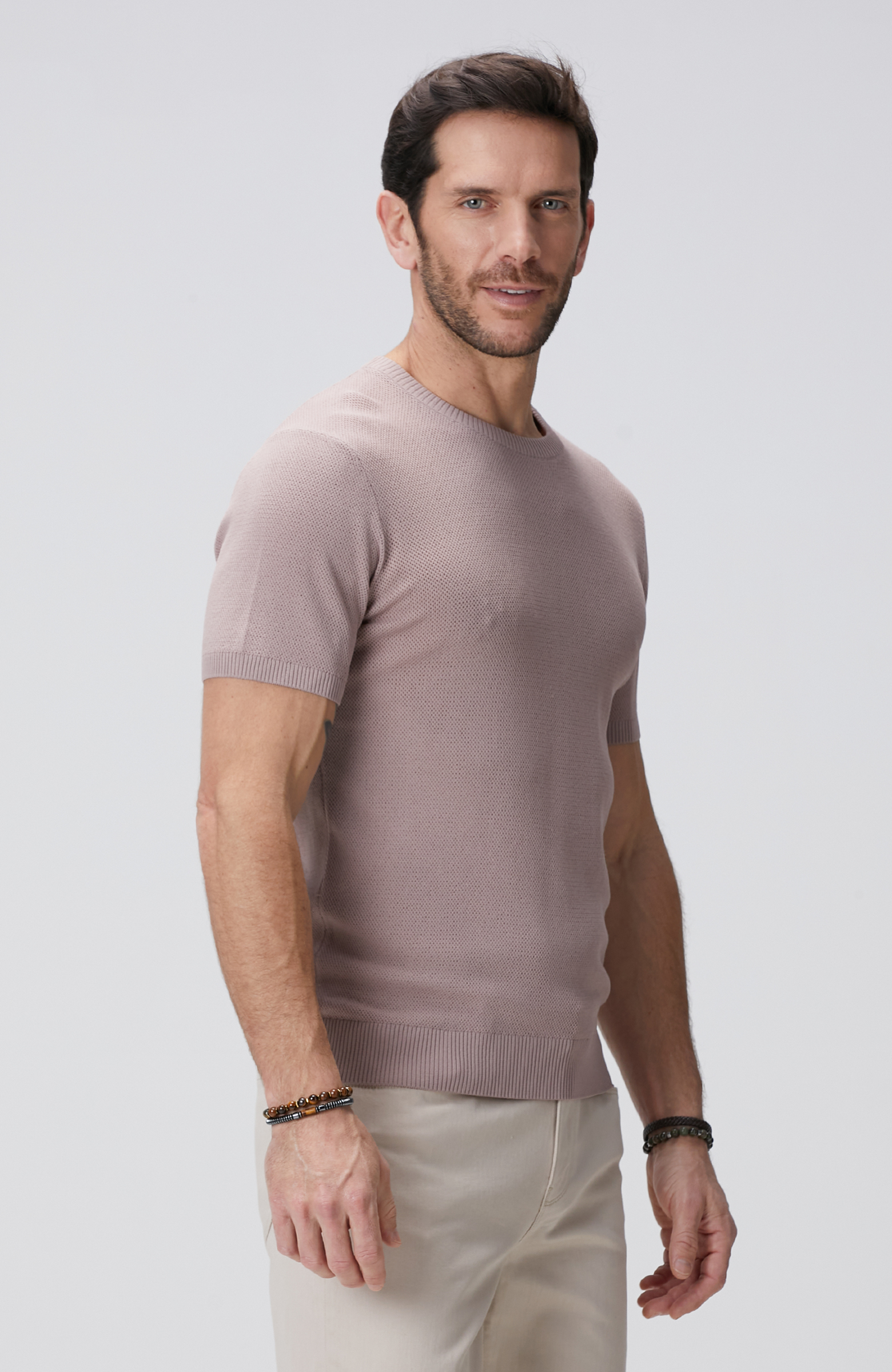 Pembe Jakarlı Triko Kazak