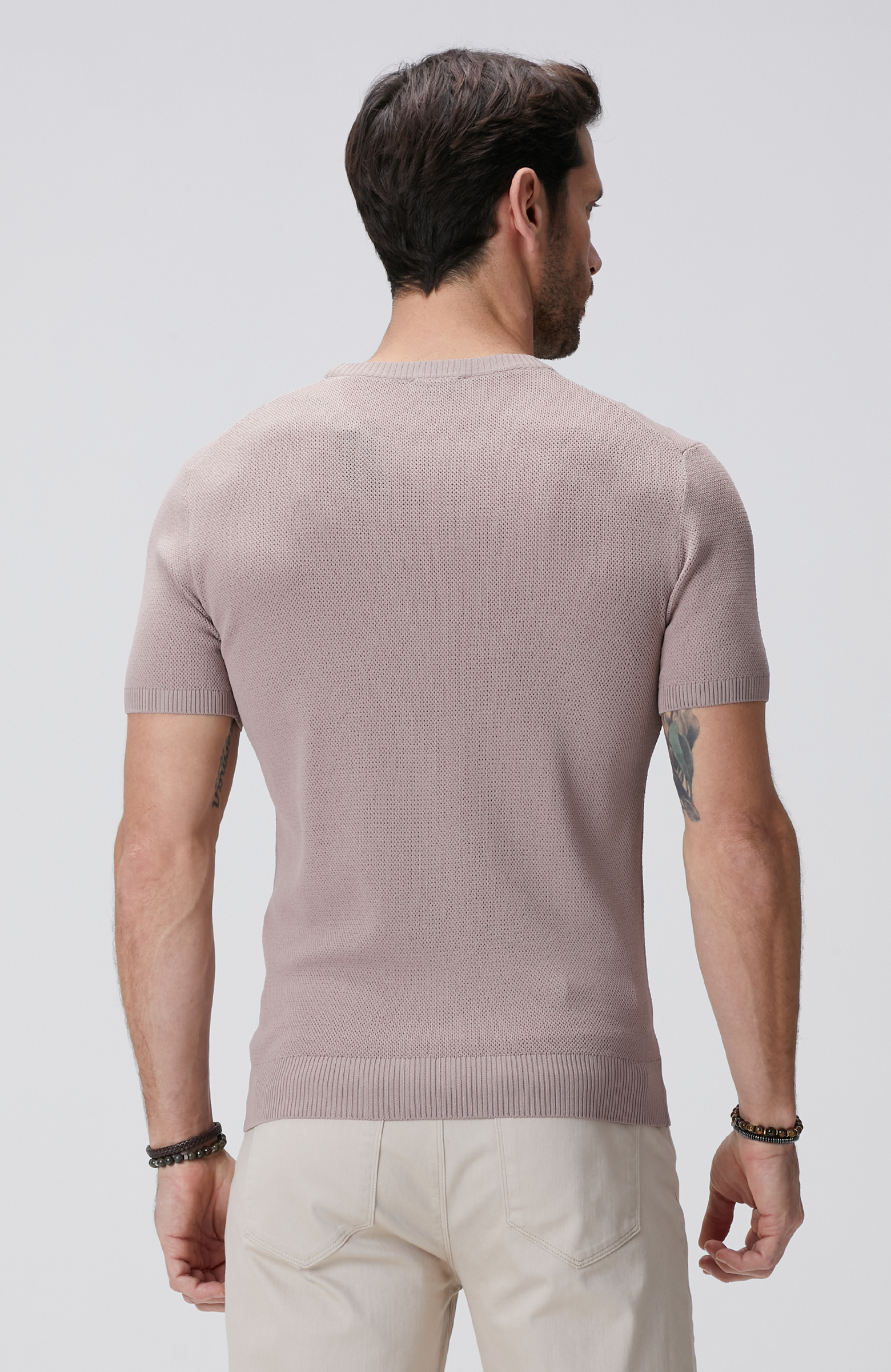 Pembe Jakarlı Triko Kazak