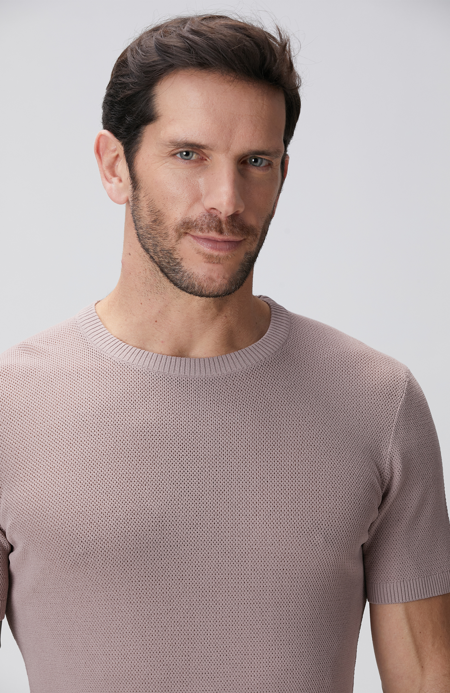 Pembe Jakarlı Triko Kazak