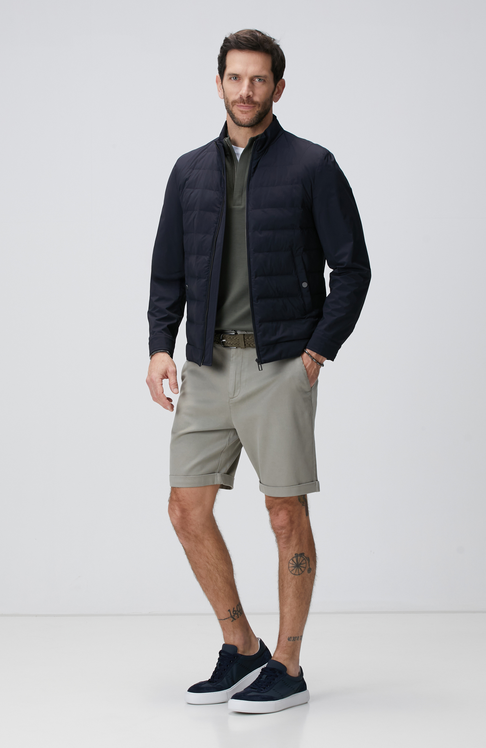 Haki Kısa Kollu Sweatshirt