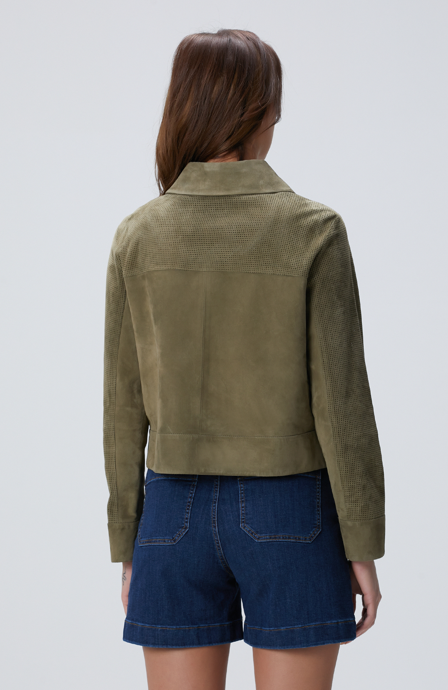 Haki Desenli Deri Mont