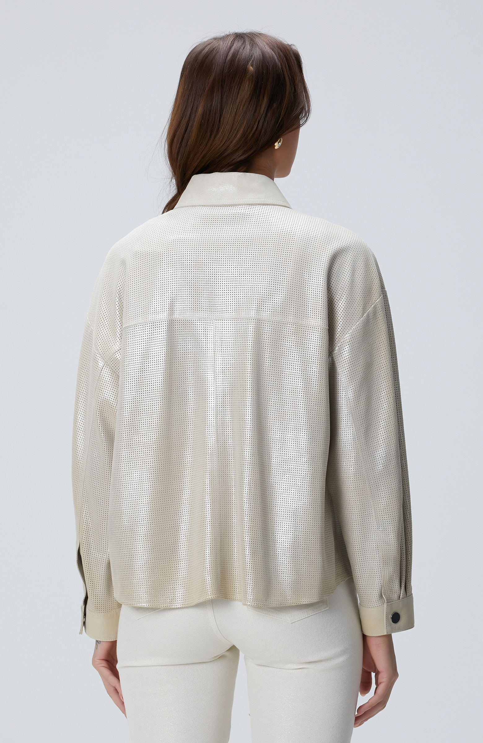 Taş Varaklı Deri Gömlek