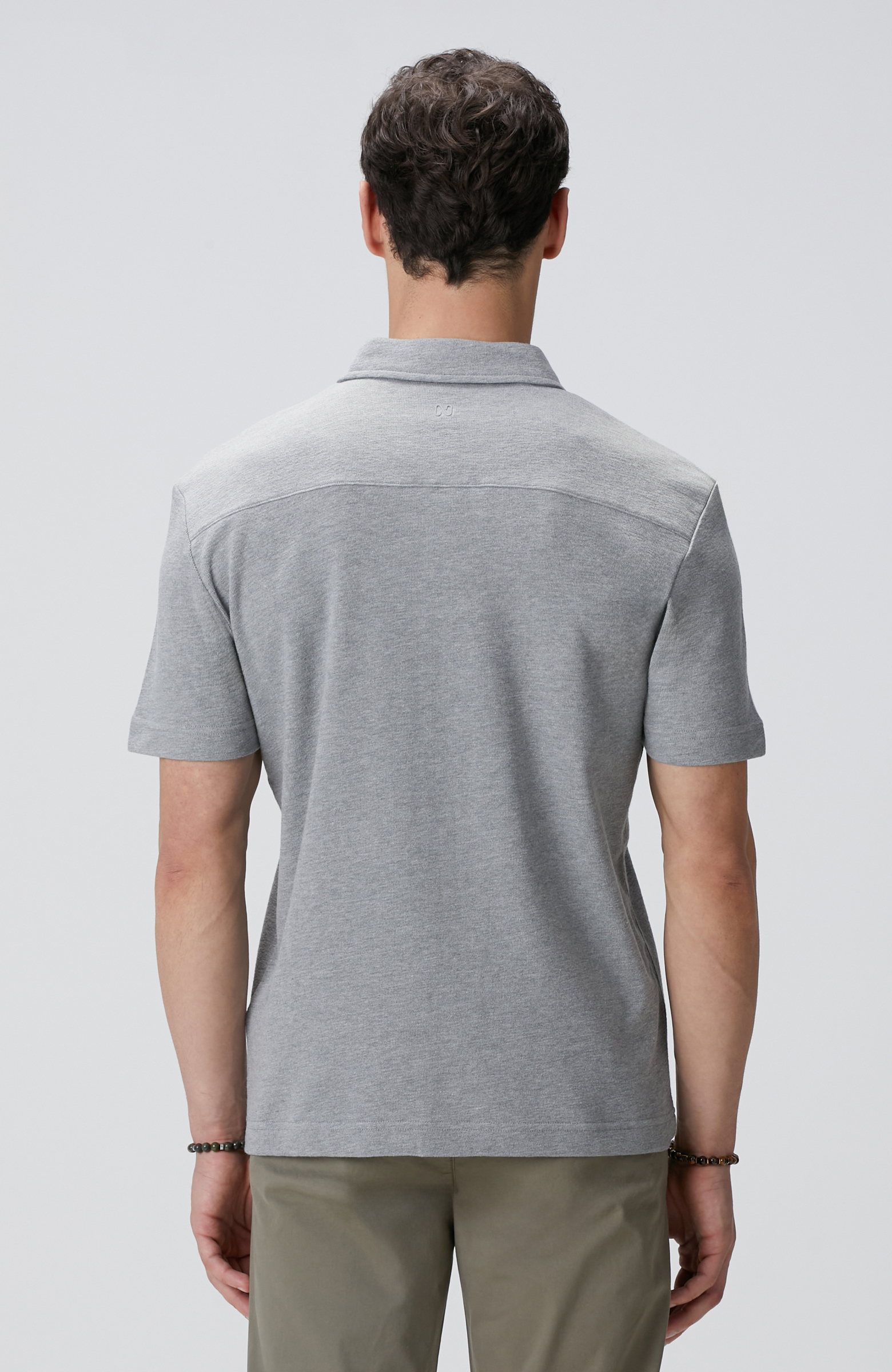 Gri Melanj Jakarlı Gömlek