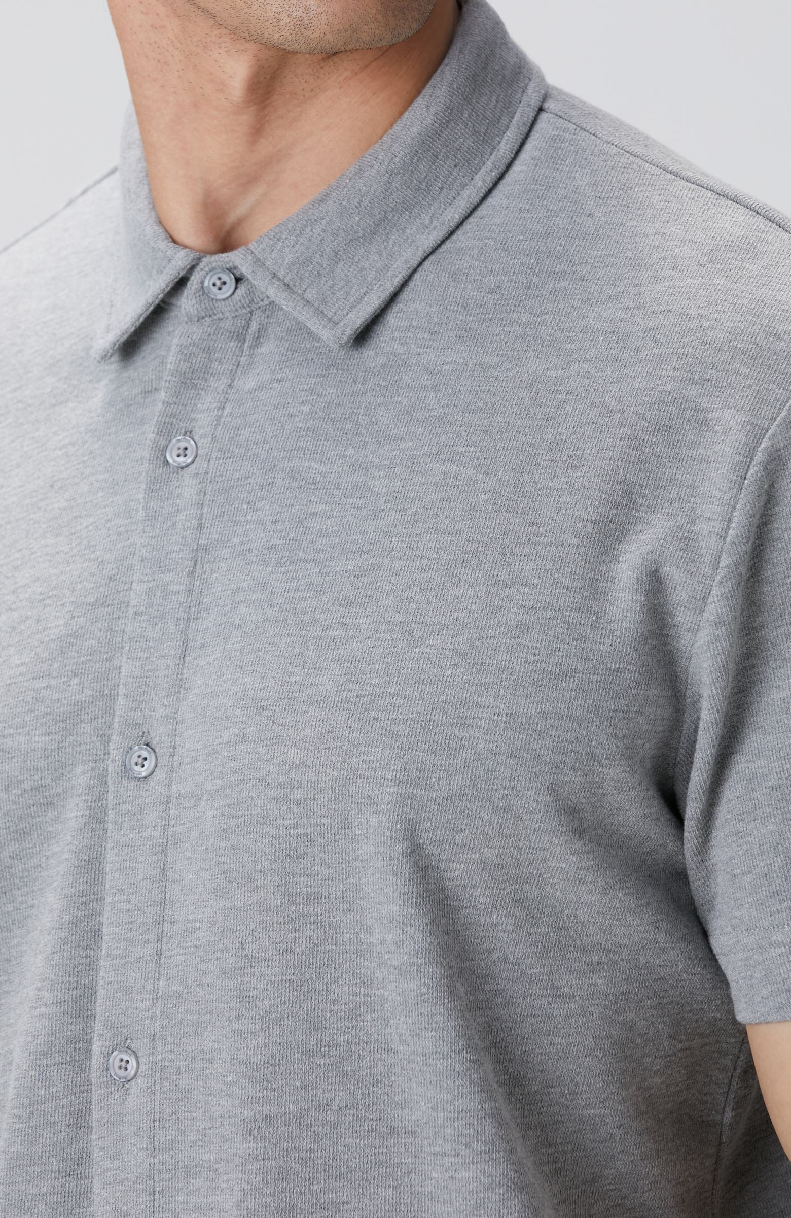 Gri Melanj Jakarlı Gömlek