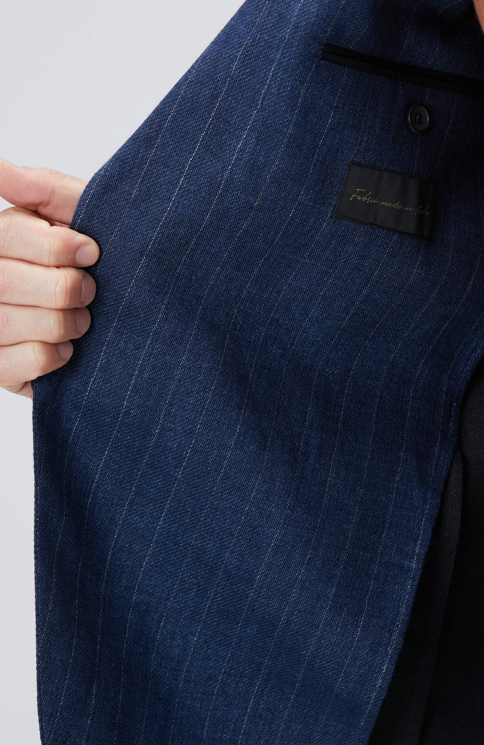 Lacivert Keten Karışımlı Ceket