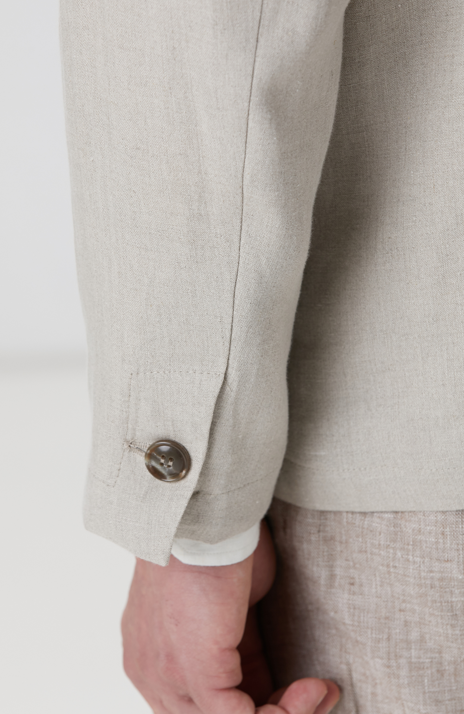 Naturel Keten Karışımlı Ceket