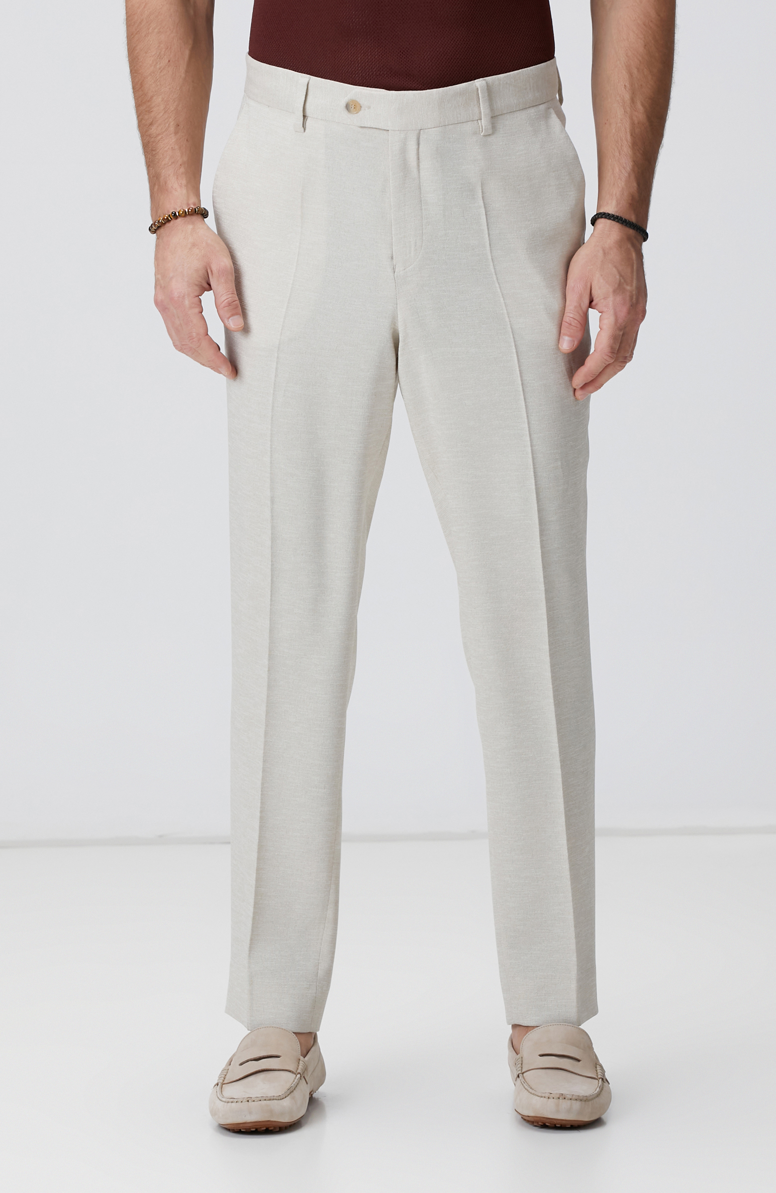 Naturel Armürlü Pantolon