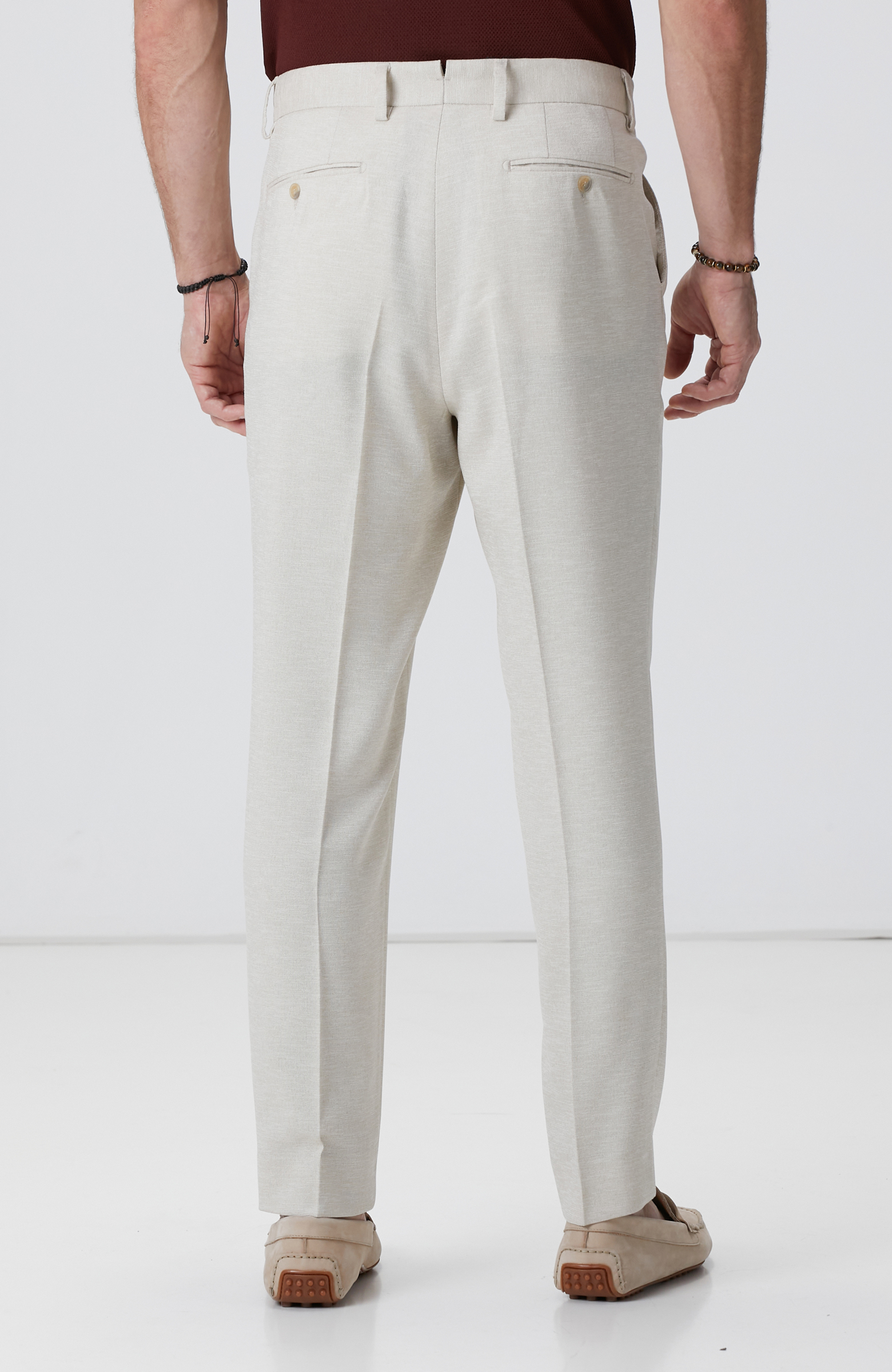 Naturel Armürlü Pantolon