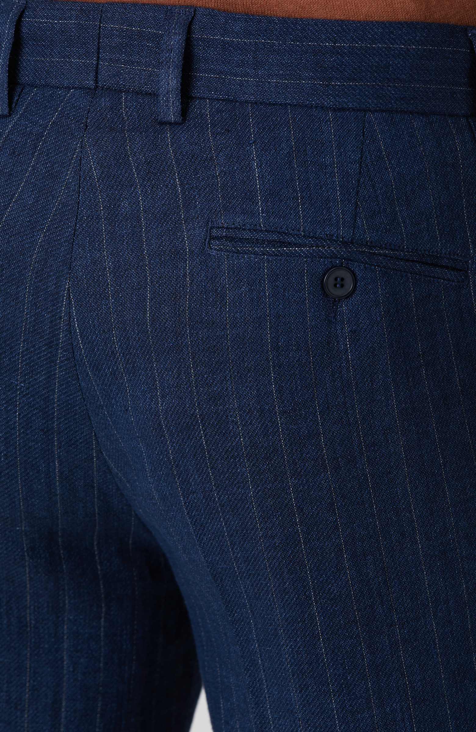 Lacivert Keten Karışımlı Pantolon