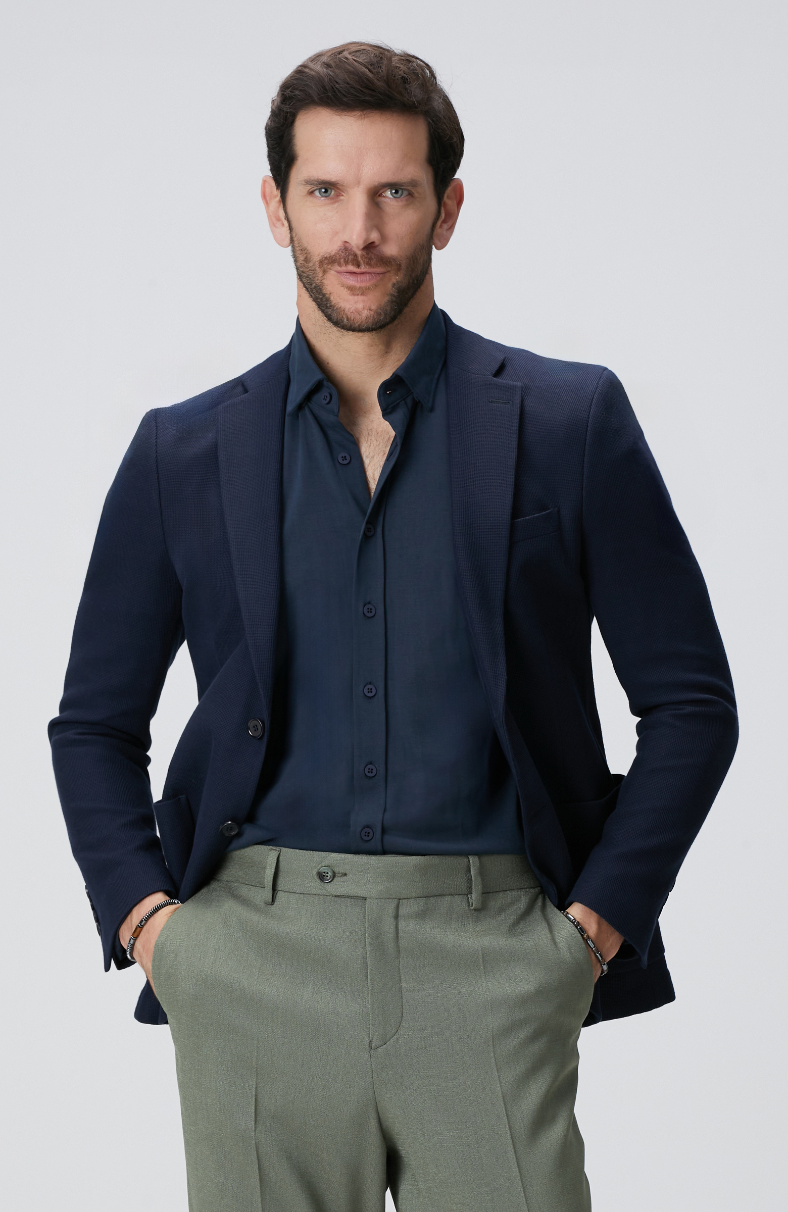 Lacivert Armürlü Ceket