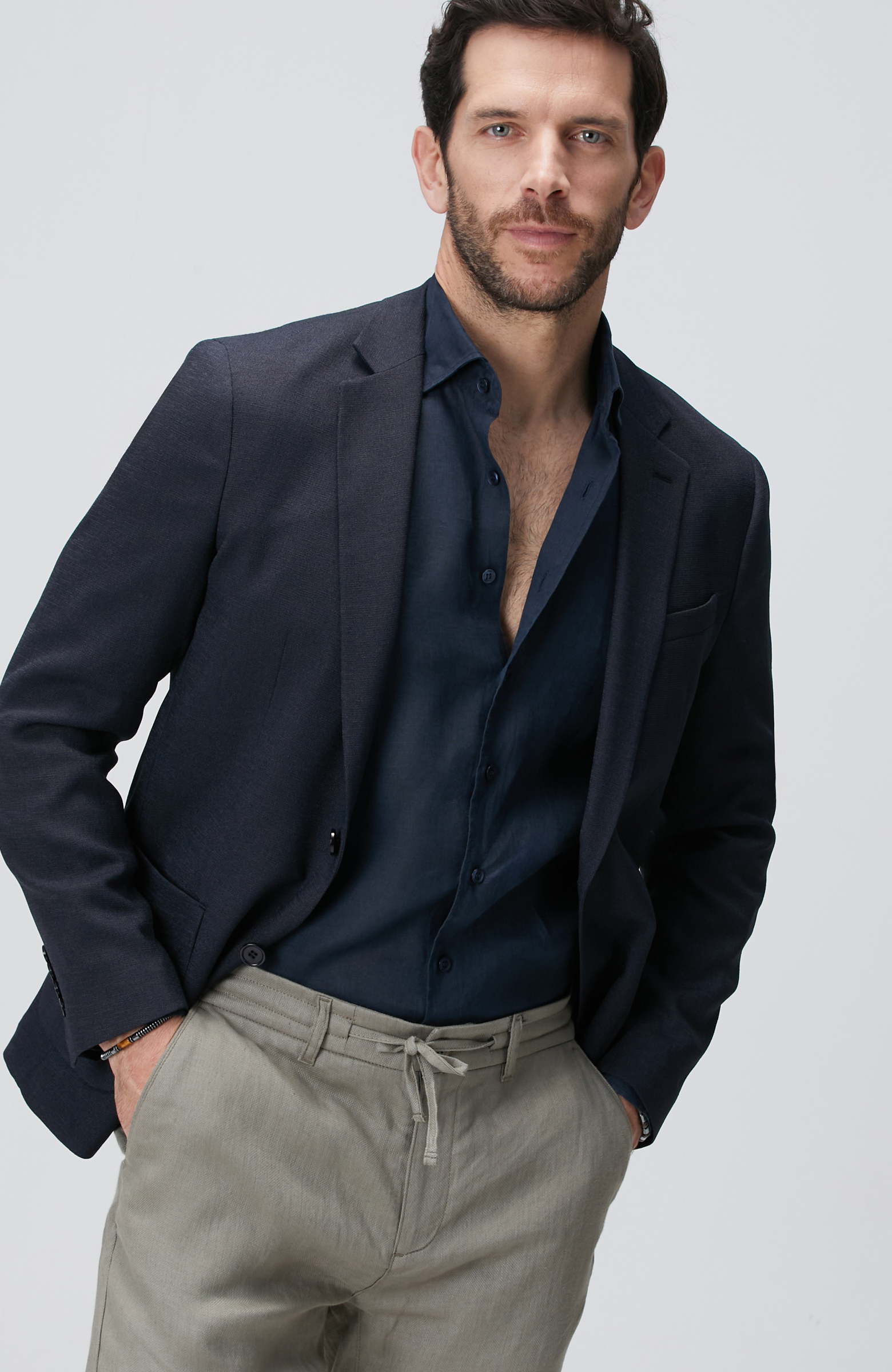 Lacivert Armürlü Ceket