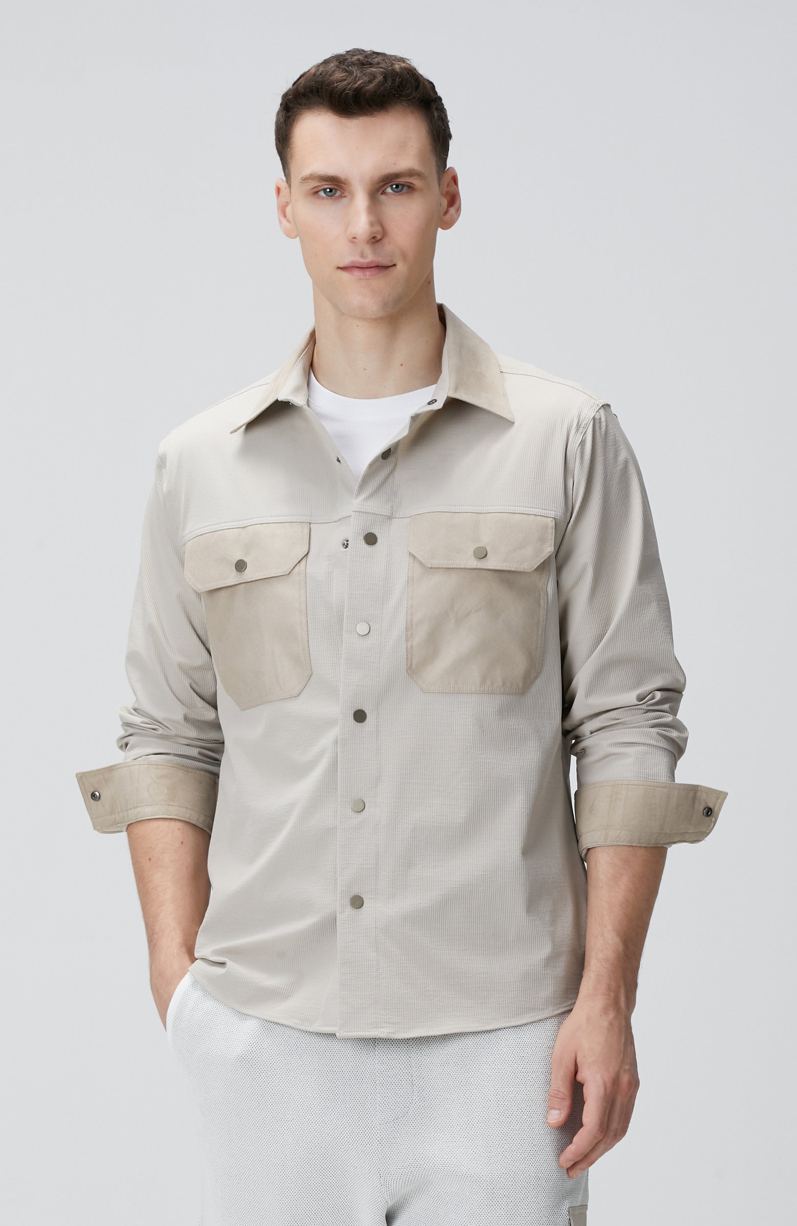 N-Tech Taş Süet Detaylı Dış Gömlek