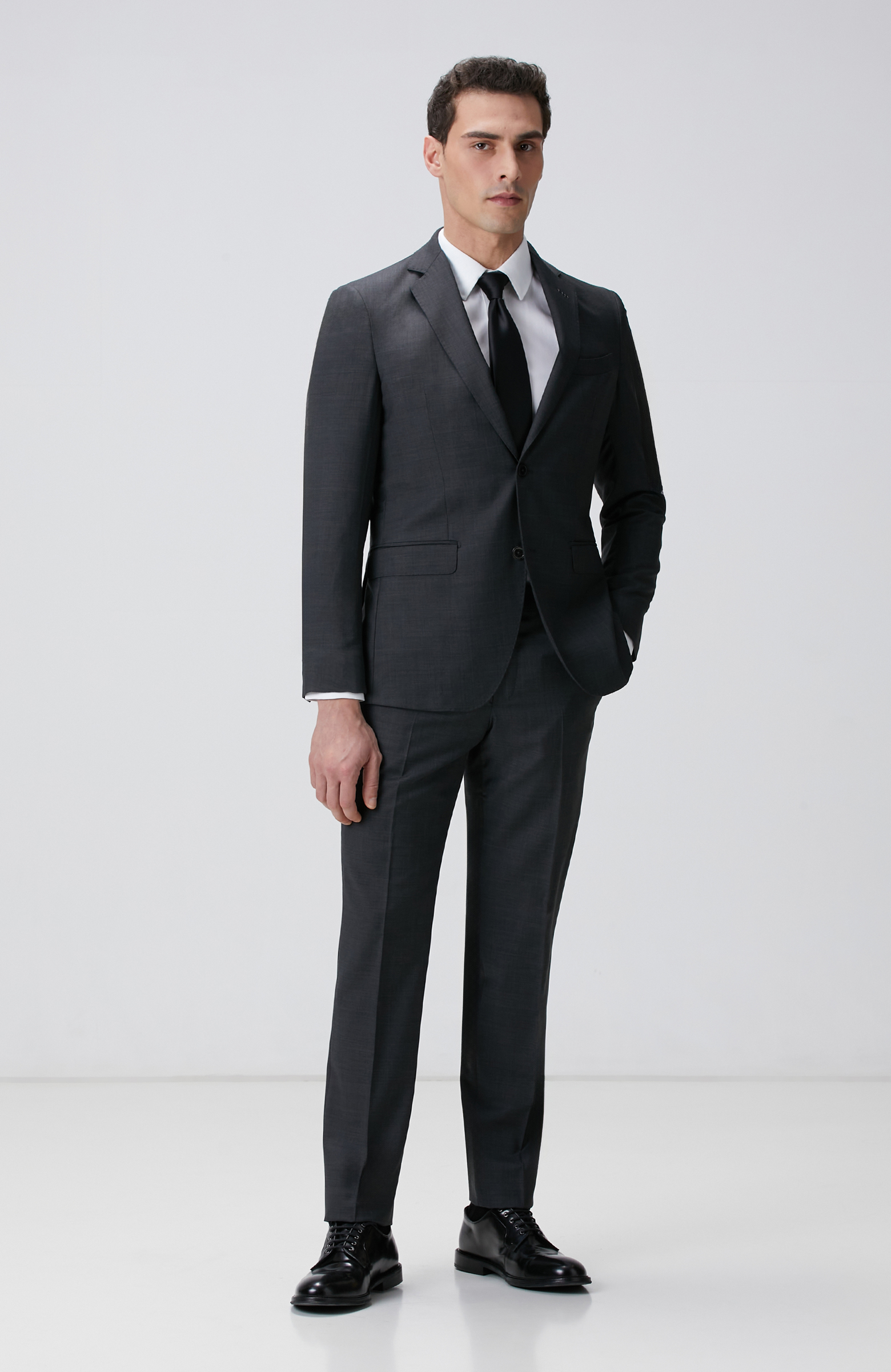 Antrasit Klasik Yün Takım Elbise