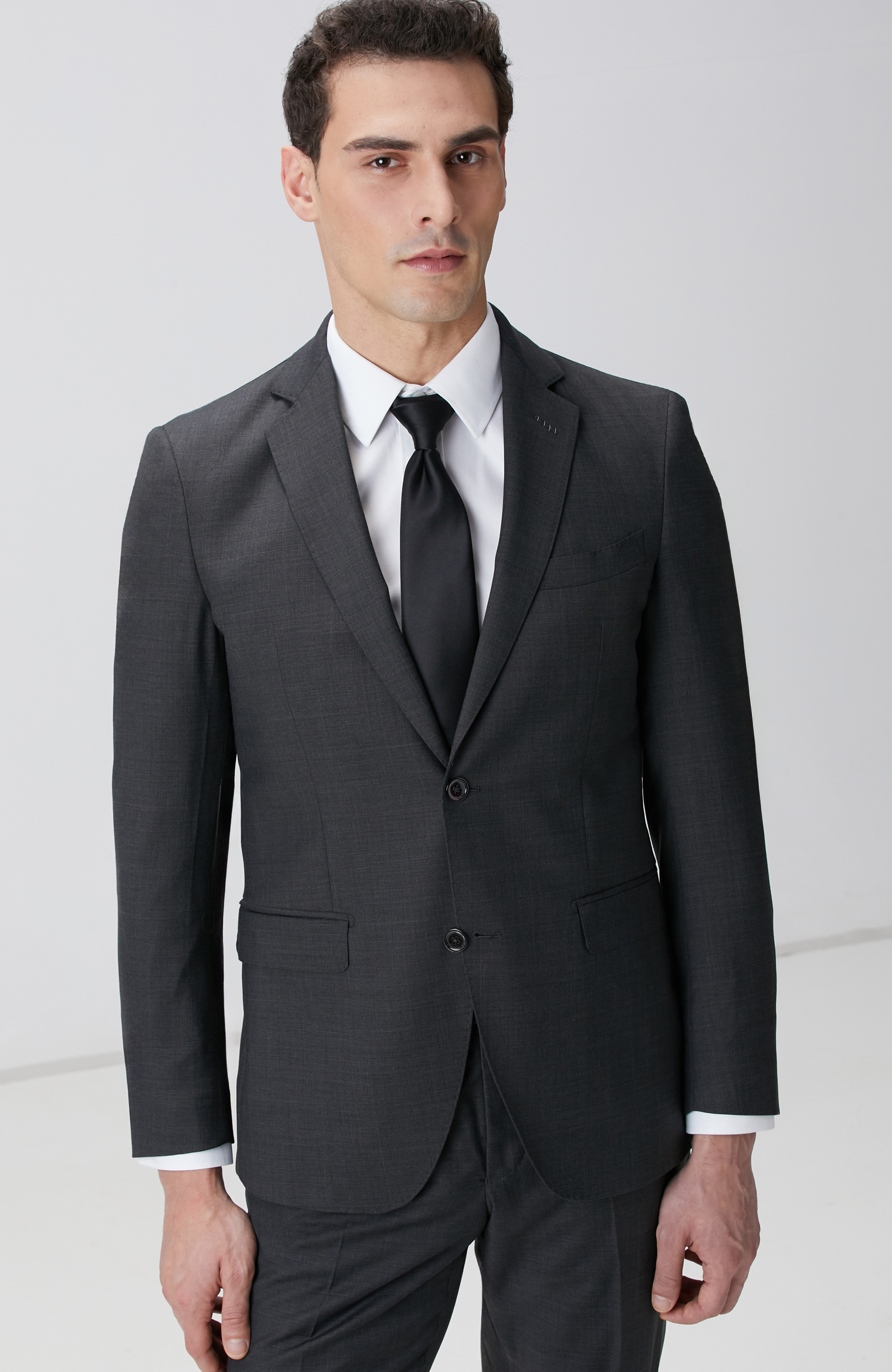 Antrasit Klasik Yün Takım Elbise