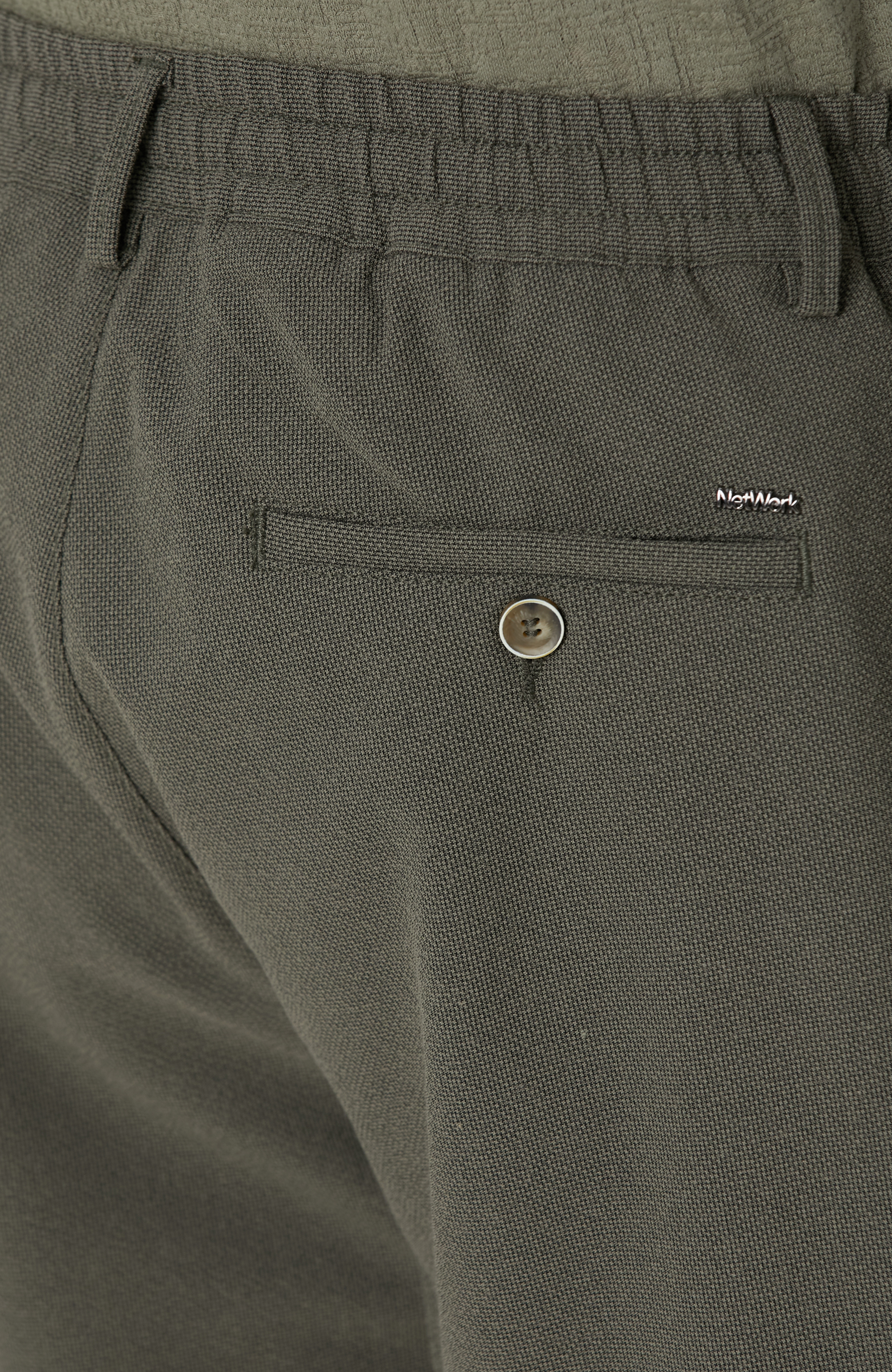 Haki Gofre Desenli Şort