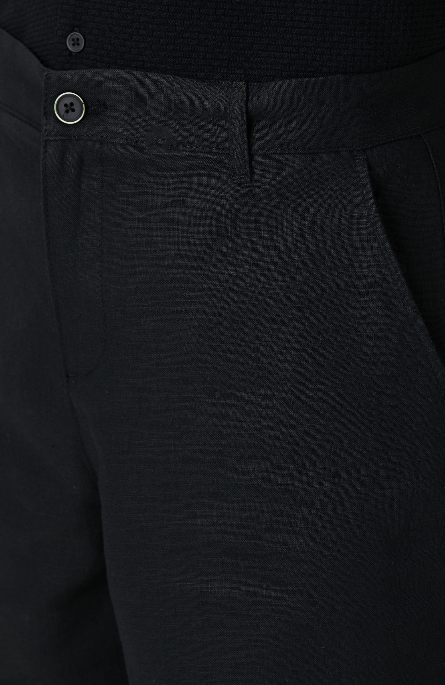 Siyah Keten Chino Şort