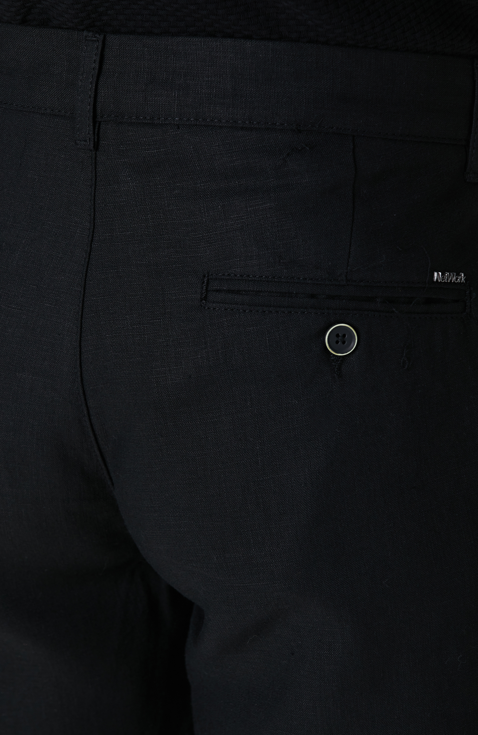 Siyah Keten Chino Şort